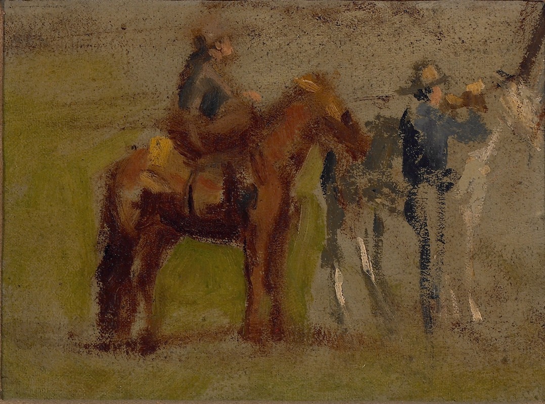 Thomas Eakins' 'Study for ‘Cowboys in the Badlands’ captures the rugged spirit of the American West.