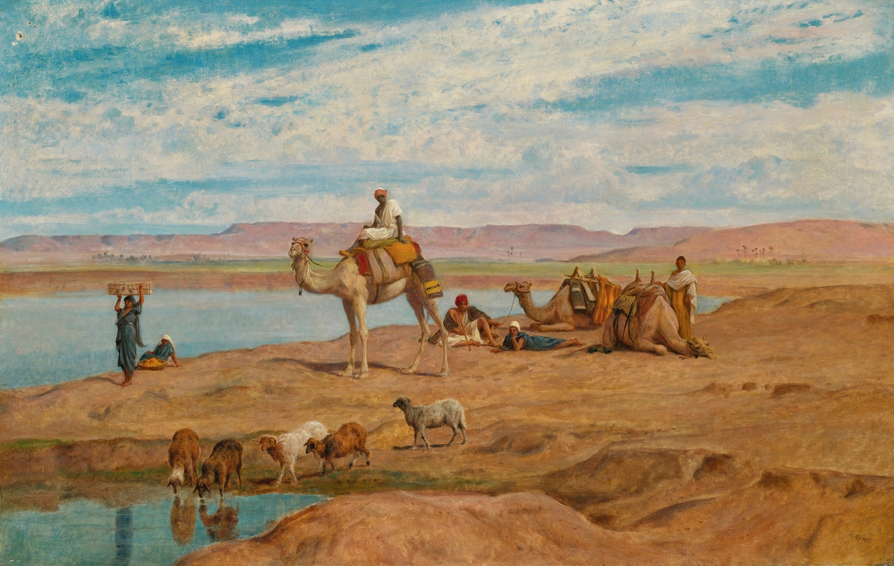 Waiting For The Dahabeyah On The Banks Of The Nile, oil on canvas by Frederick Goodall