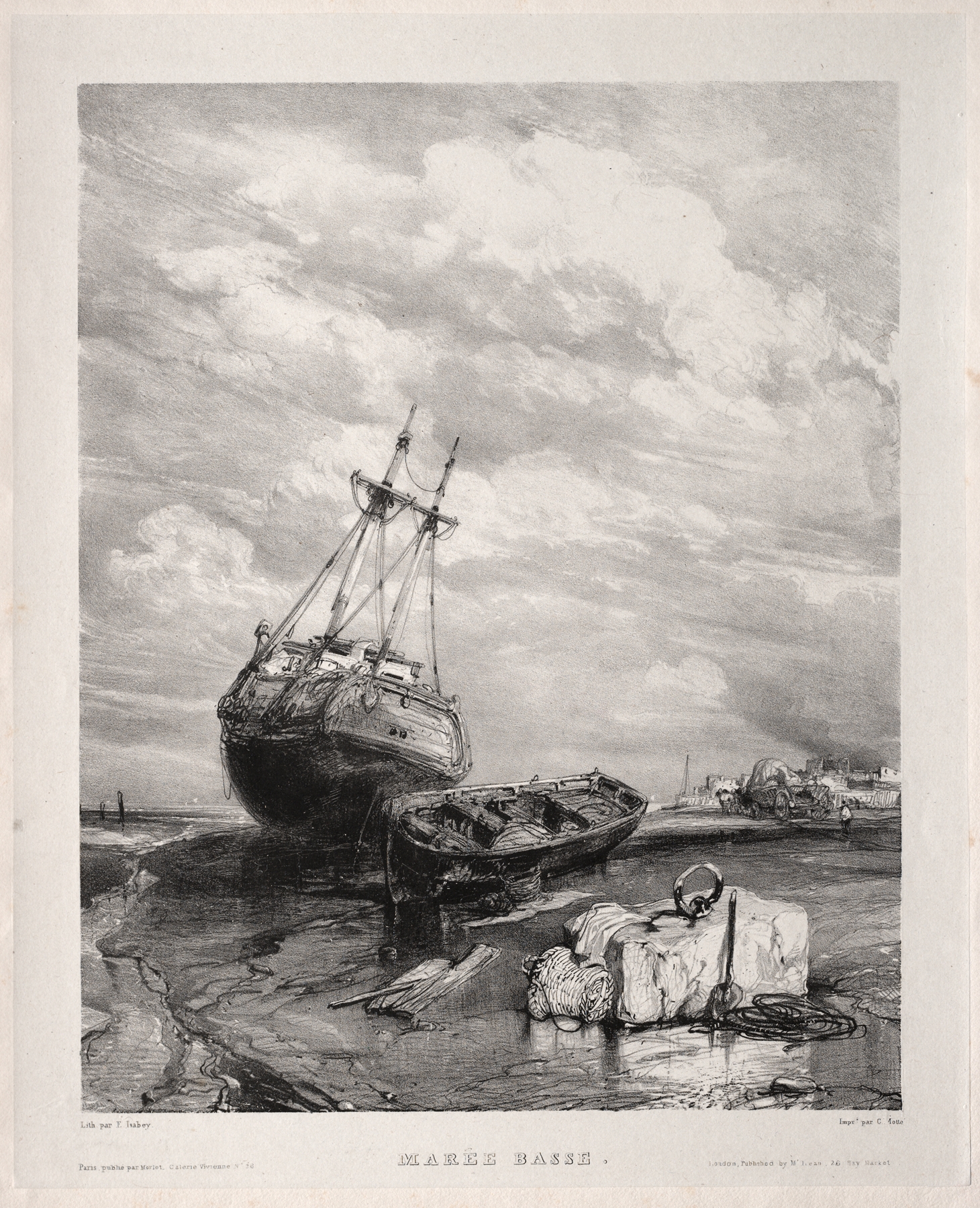 Marée basse, by Eugène Isabey, public domain