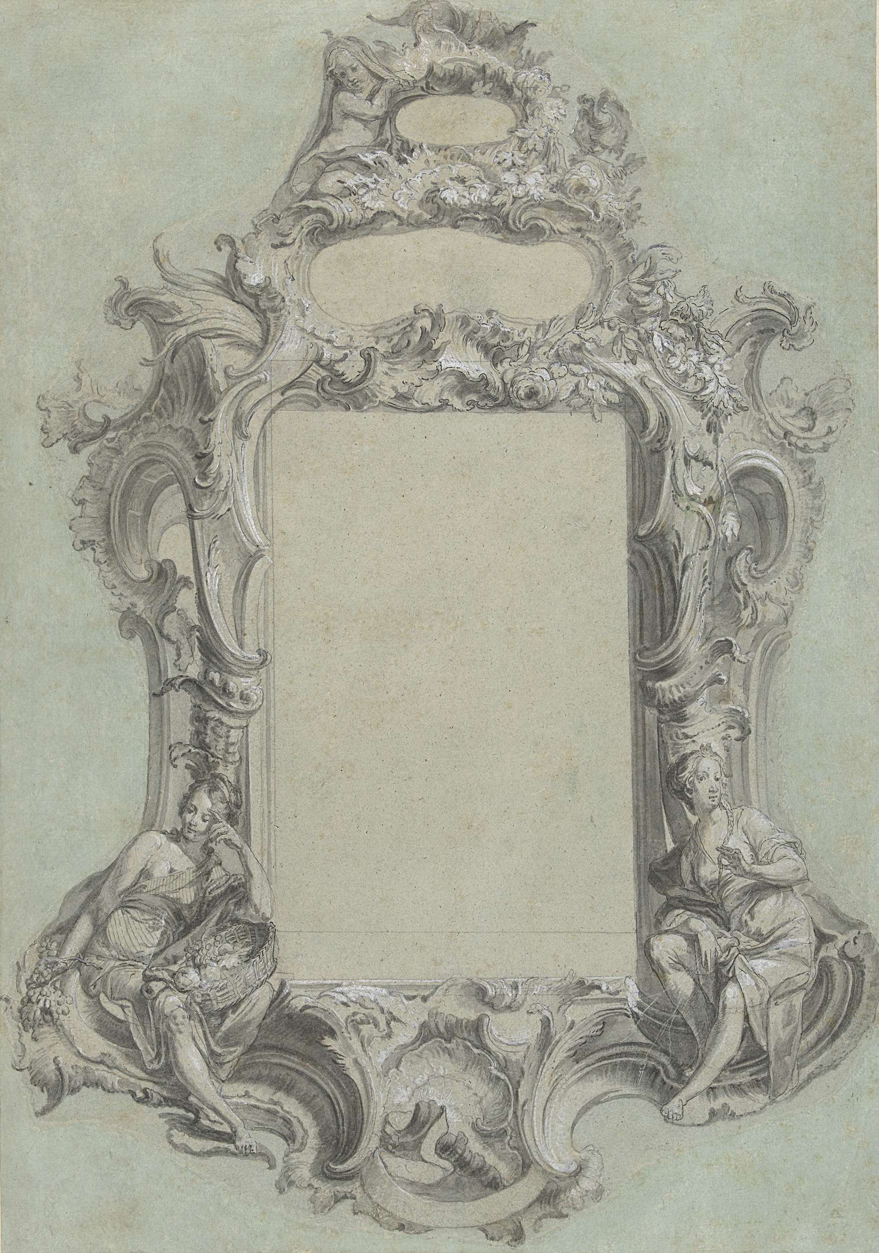 Ontwerp voor een (spiegel-?) lijst, by Johann Esaias Nilson, public domain