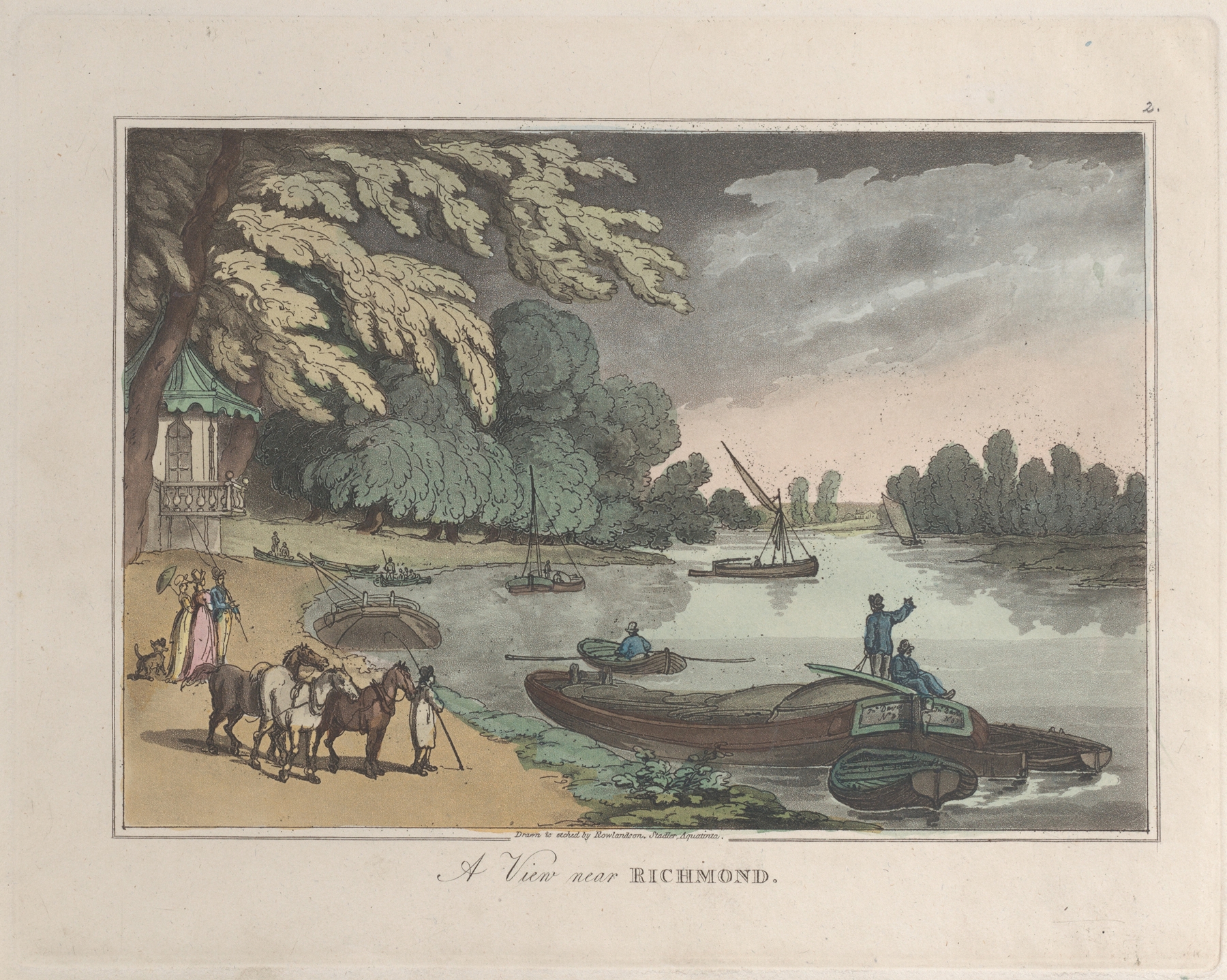 A View near Richmond, by Thomas Rowlandson, public domain