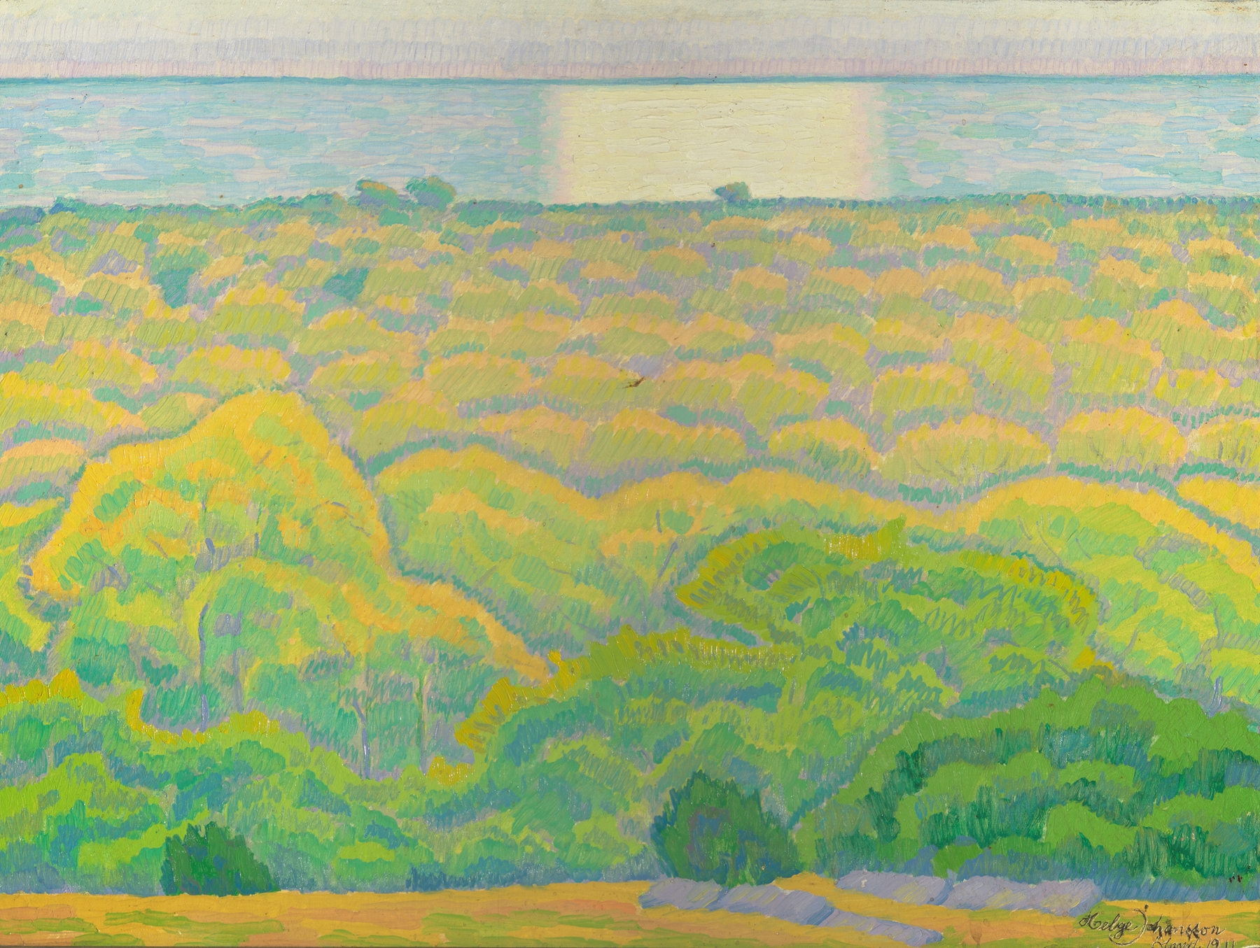 Landscape of Öland by Helge Johansson, oil on canvas