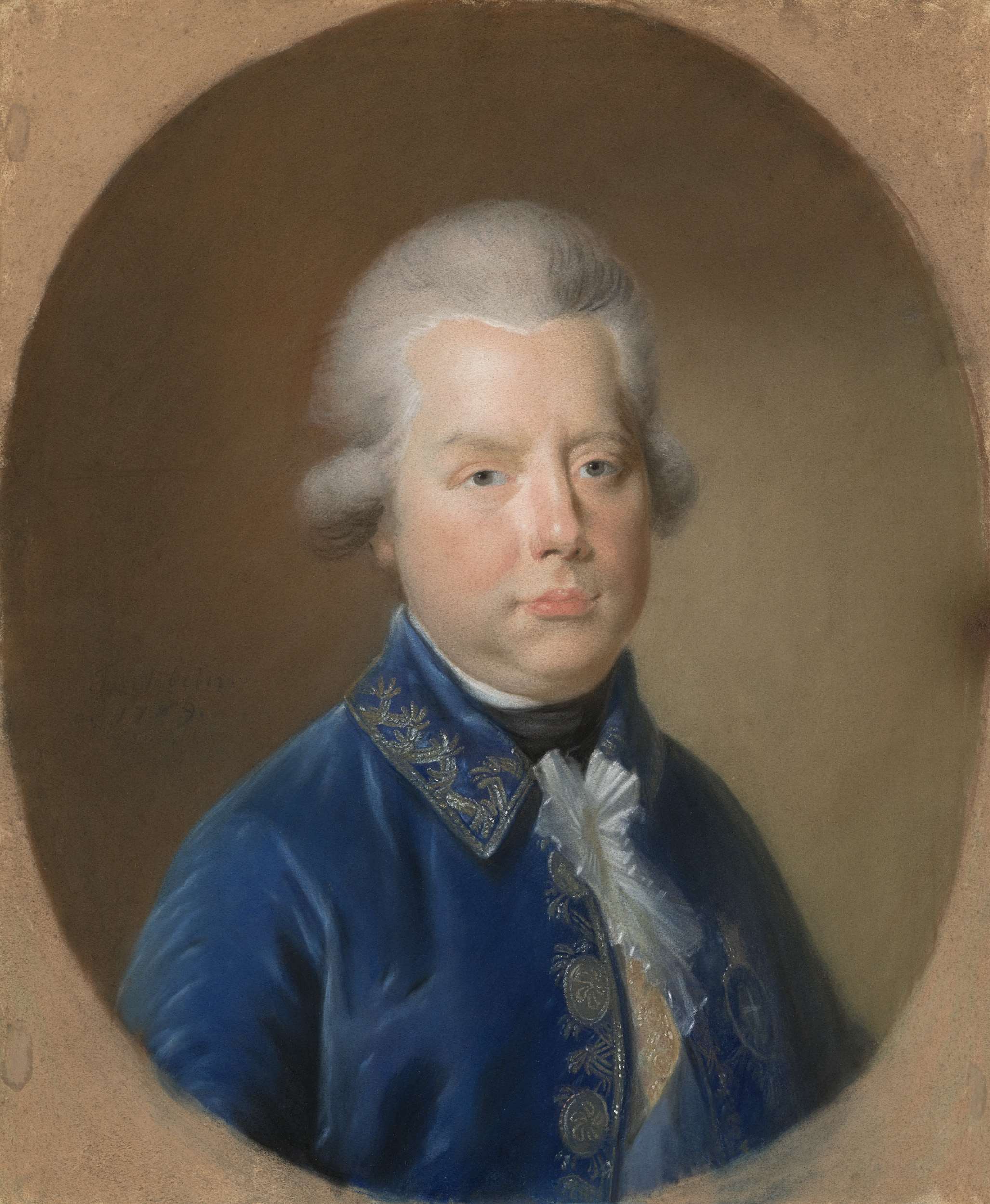 Portrait of Stadtholder Prince William V by Johann Friedrich August Tischbein, parchment