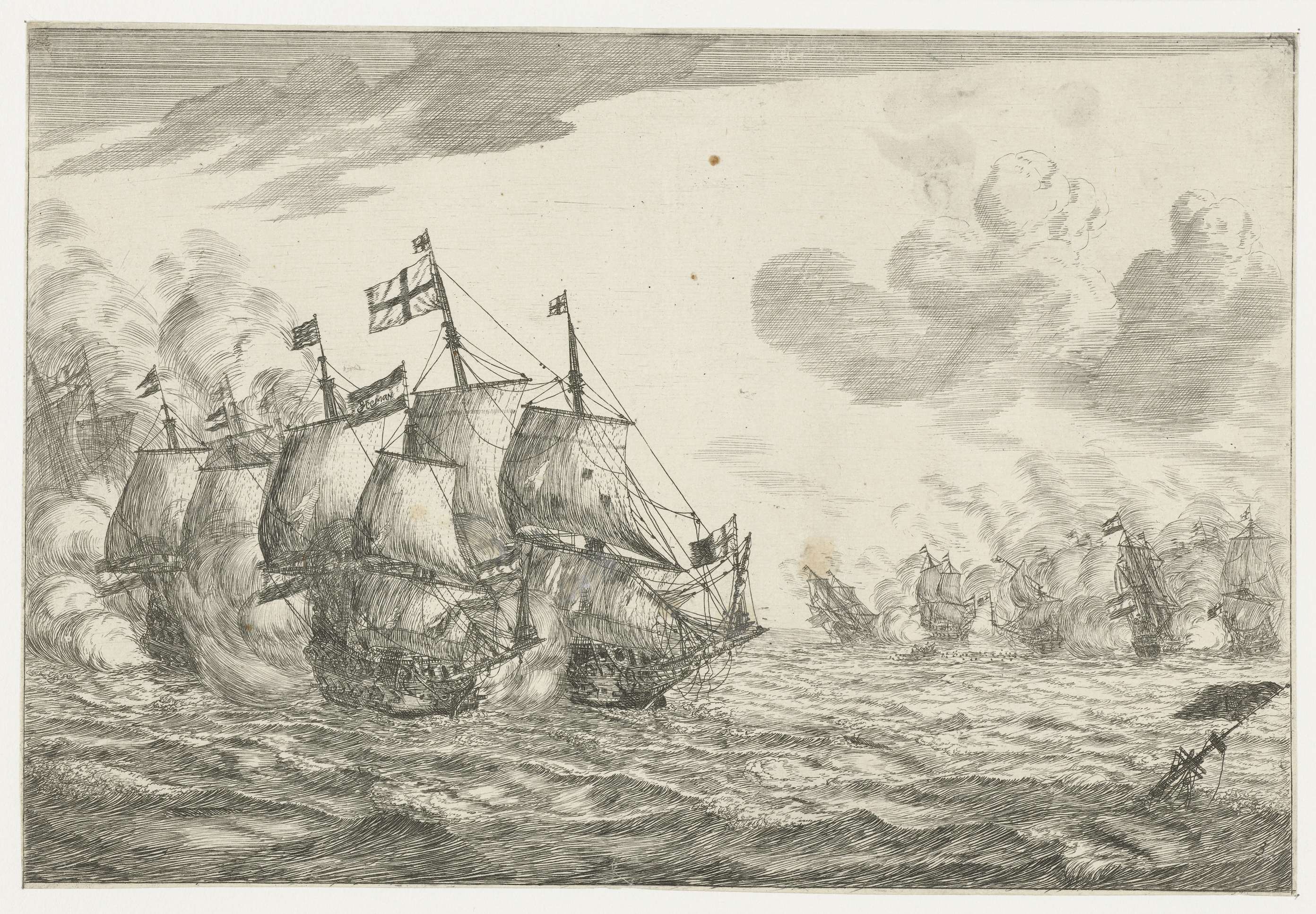 Zeeslag, by Reinier Nooms, public domain