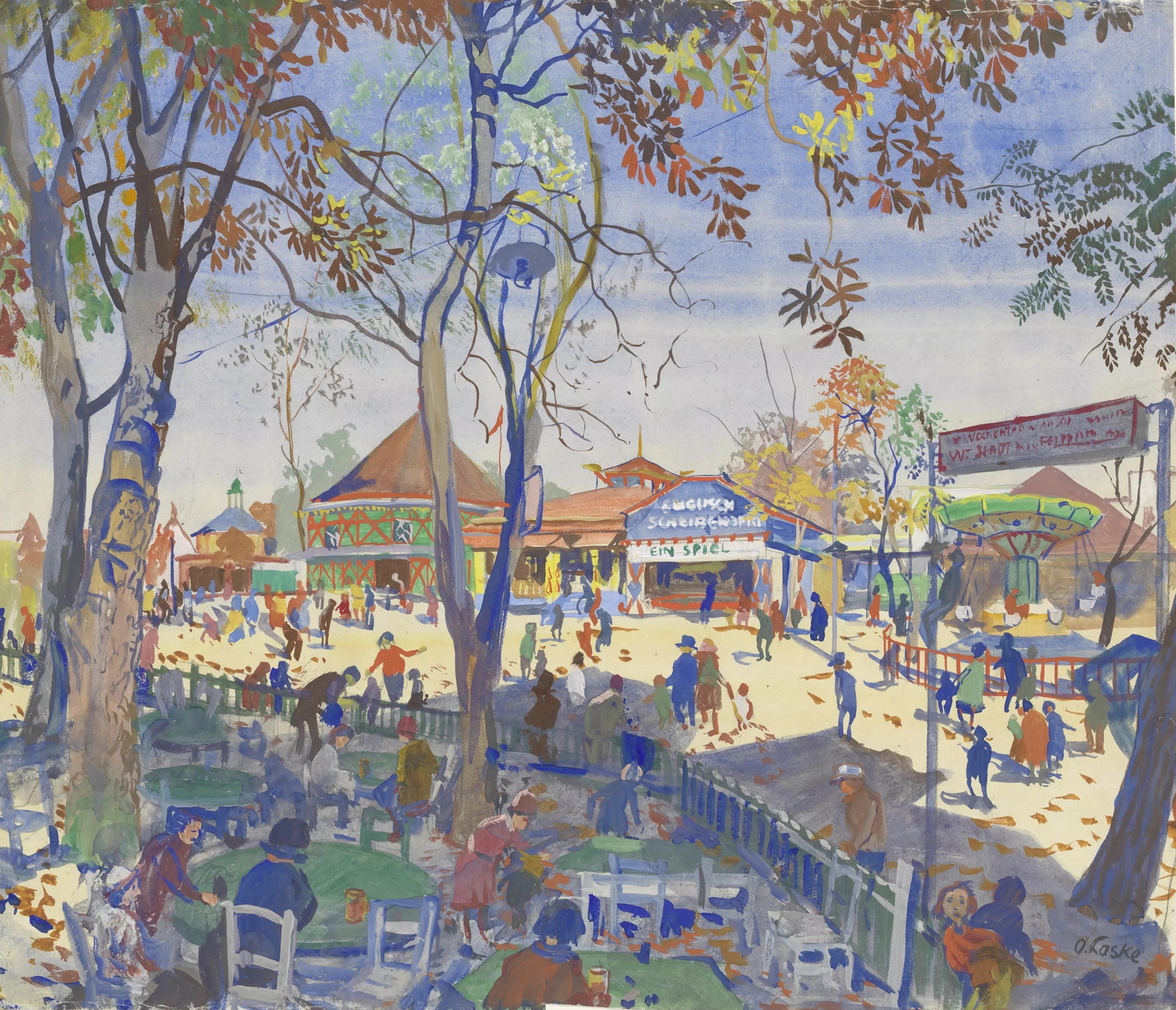 Gastgarten im Prater, by Oskar Laske, public domain