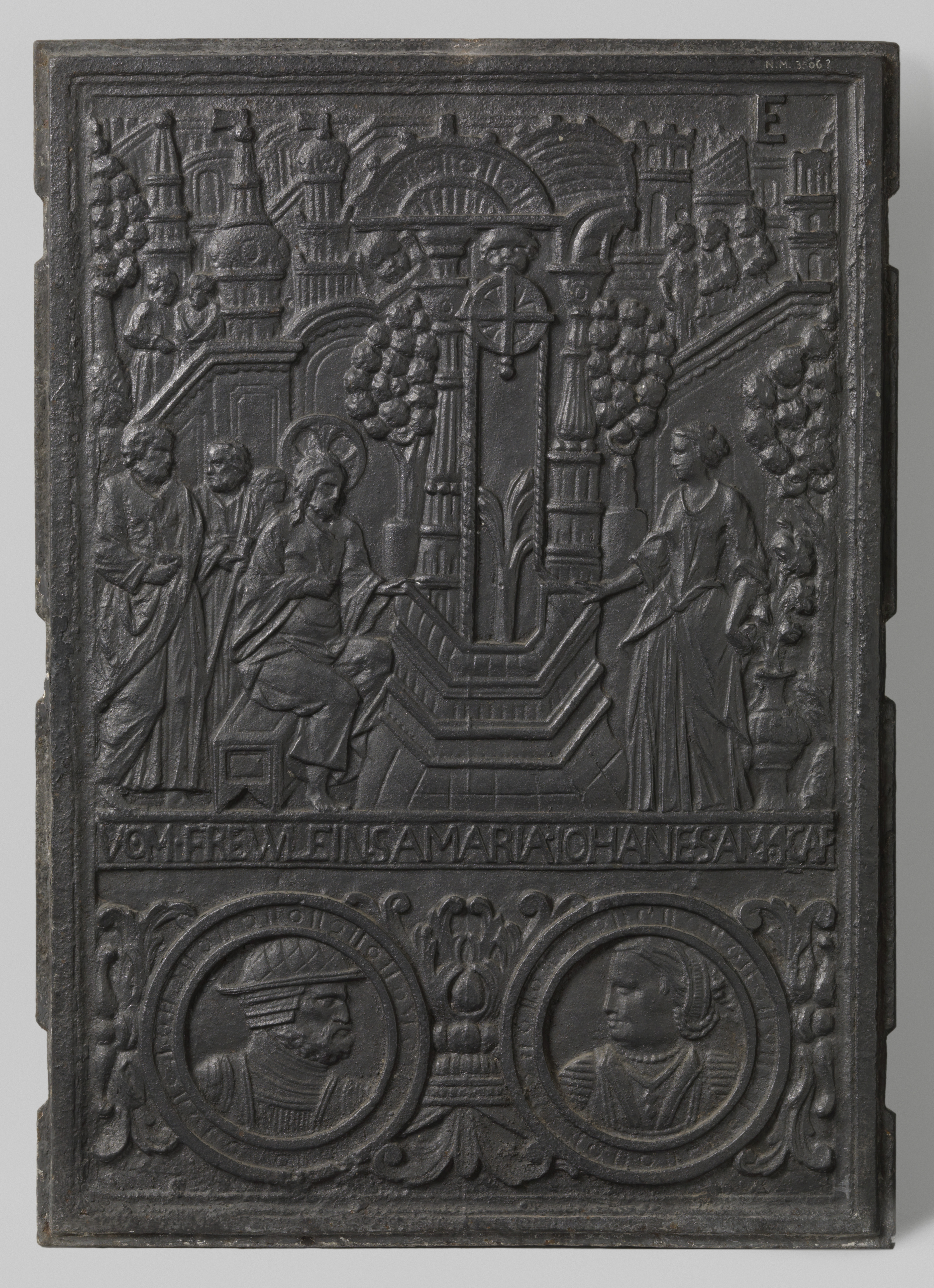 Ceramic tile depicting Christ and the Samaritan woman, Unknown Artist
