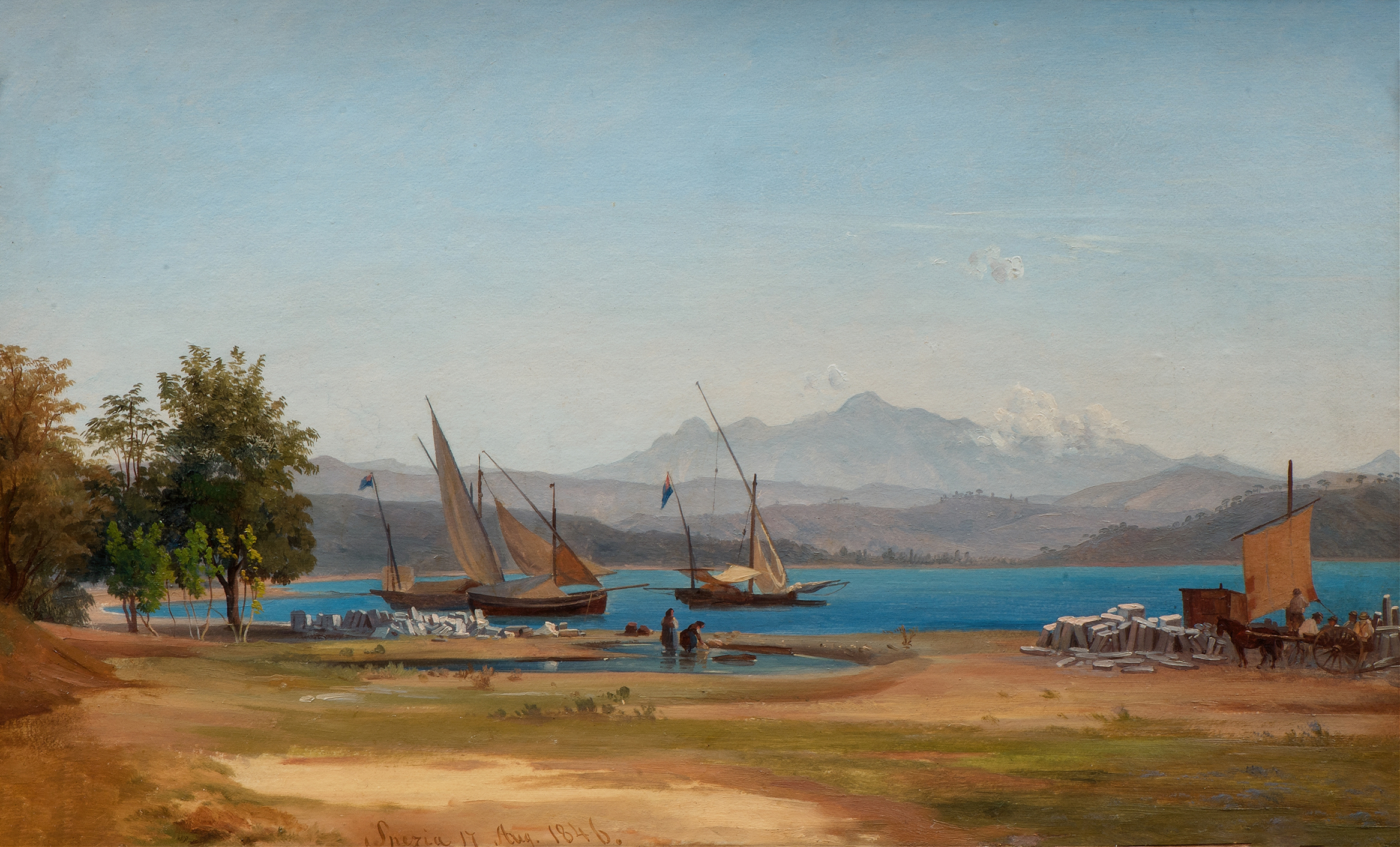 Landscape view from La Spezia by Joseph Magnus Stäck, medium unknown