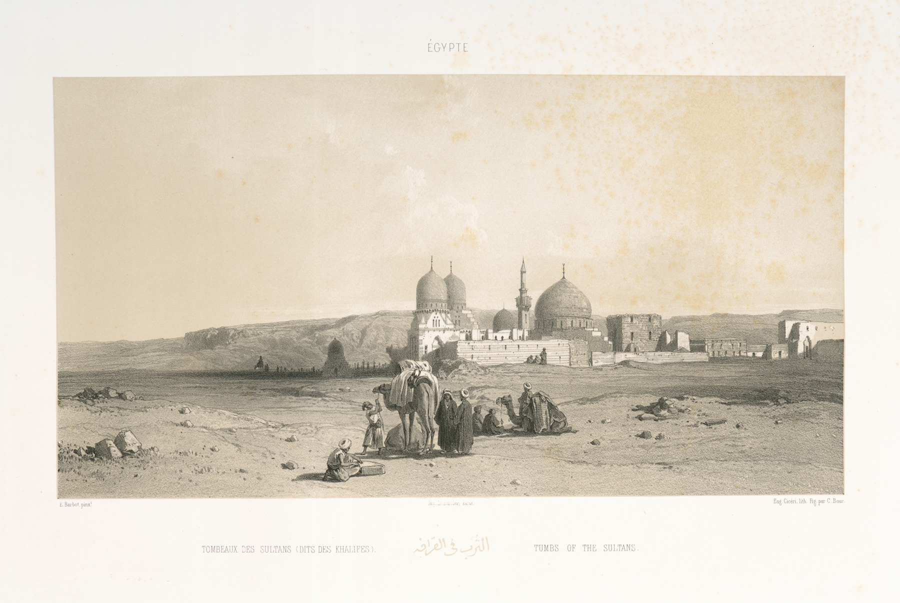 Tombs with intricate carvings by Prosper Barbot, 1851