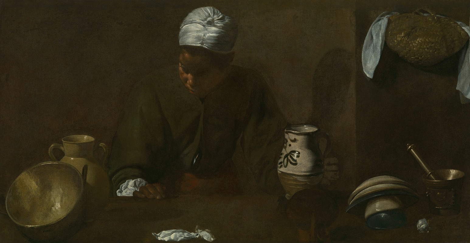 Kitchen Scene, by Diego Velázquez, public domain