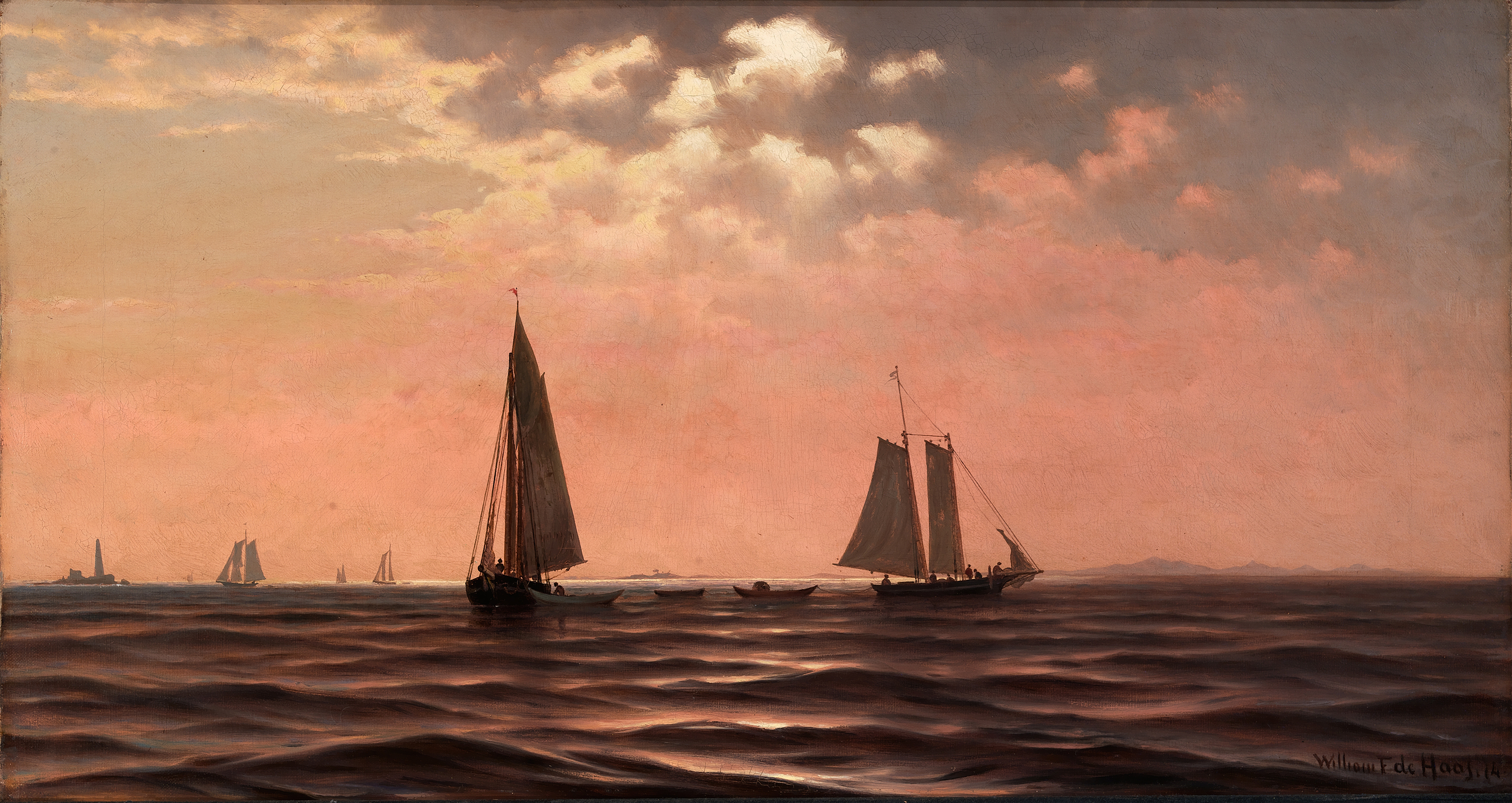 Afternoon on Saco Bay, Coast of Maine by William Frederick De Haas, oil painting