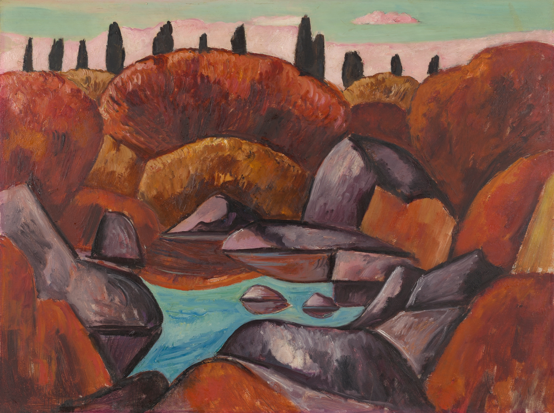 Flaming Pool—Dogtown, by Marsden Hartley, public domain