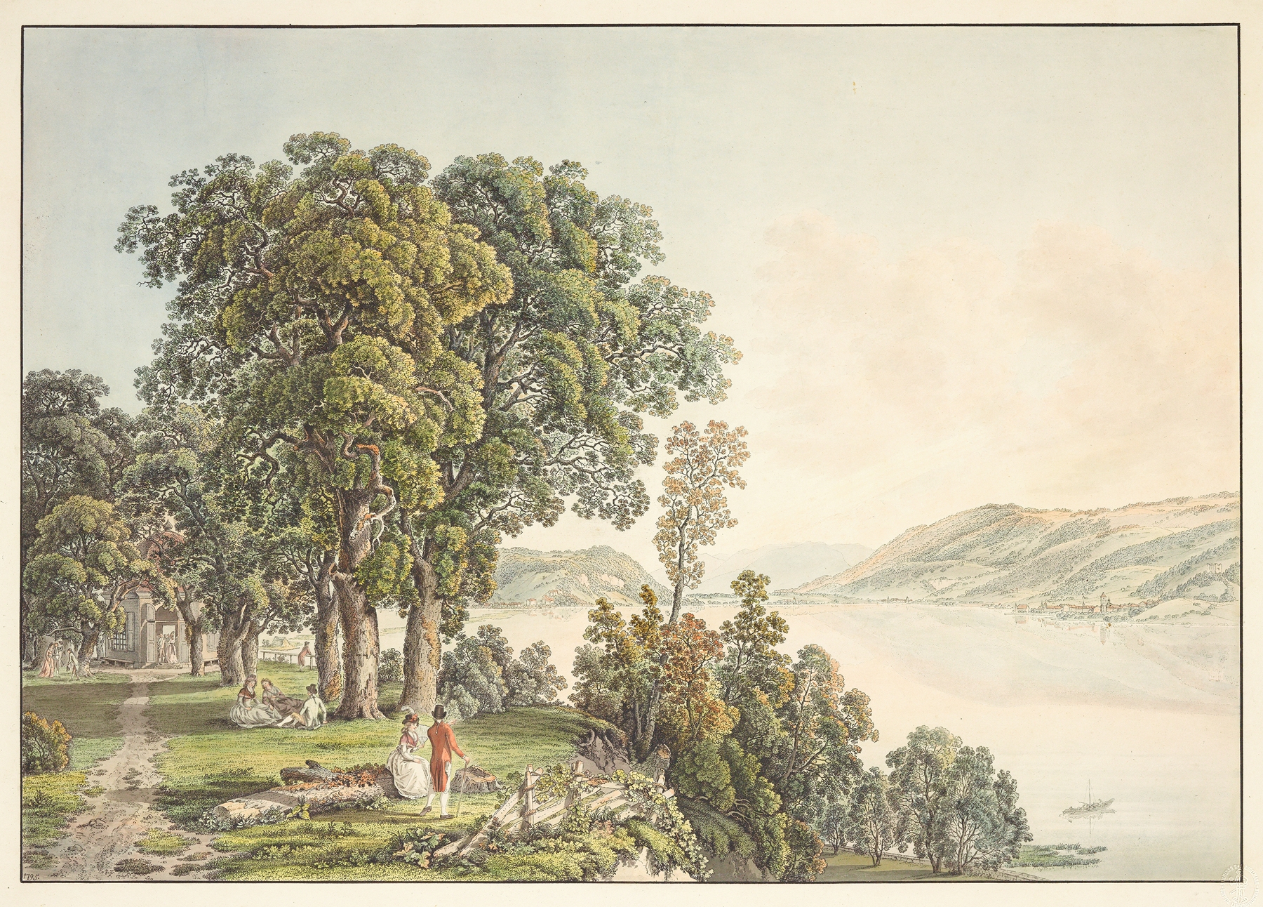Landscape of Lake Bienne by Gabriel Lory the older, medium unknown