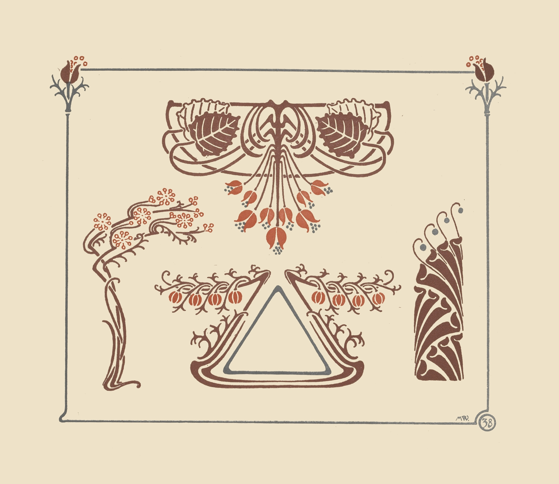 Abstract design based on flowers., by Maurice Pillard Verneuil, public domain
