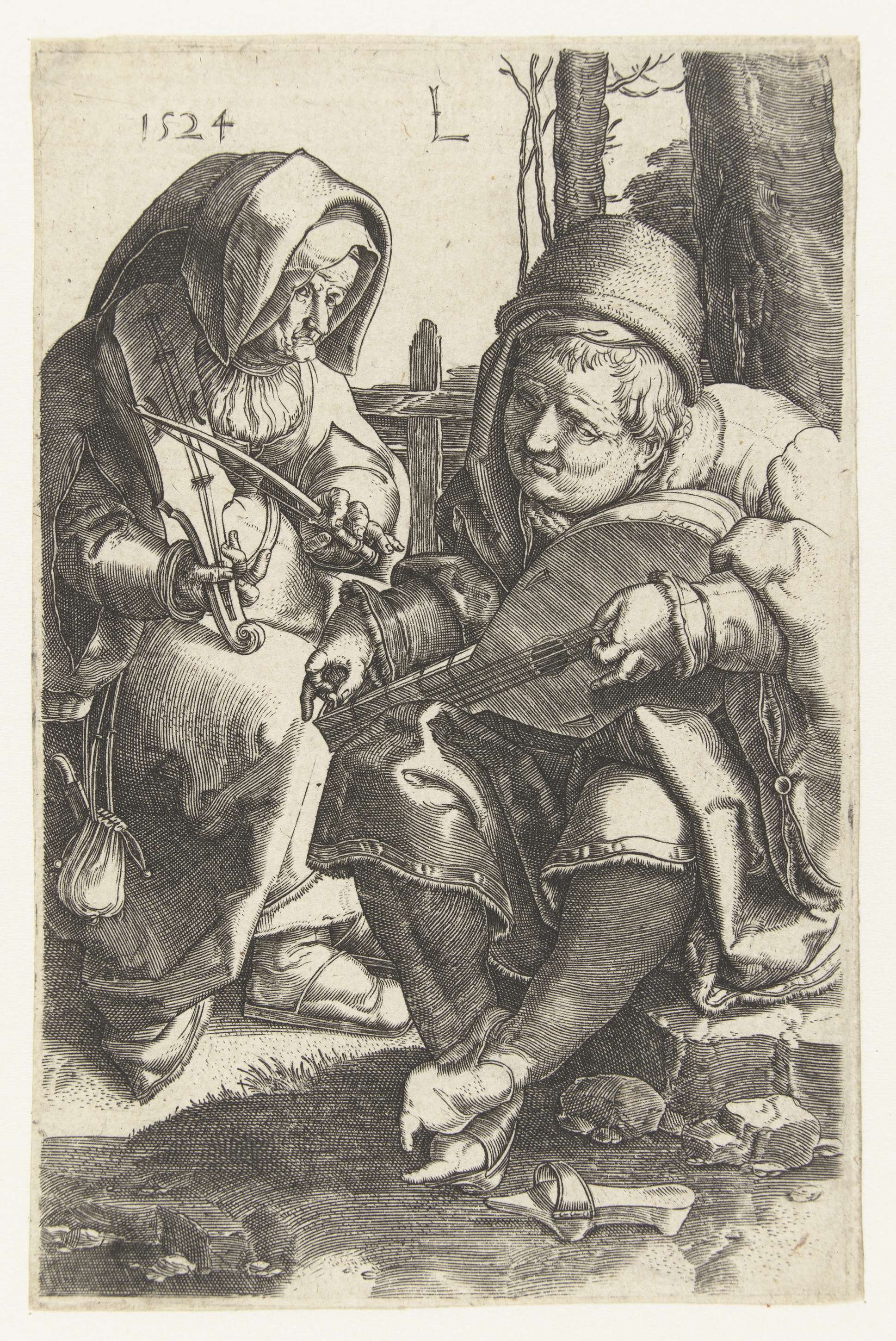 Engraving by Jan Harmensz. Muller depicting a couple sharing a musical moment