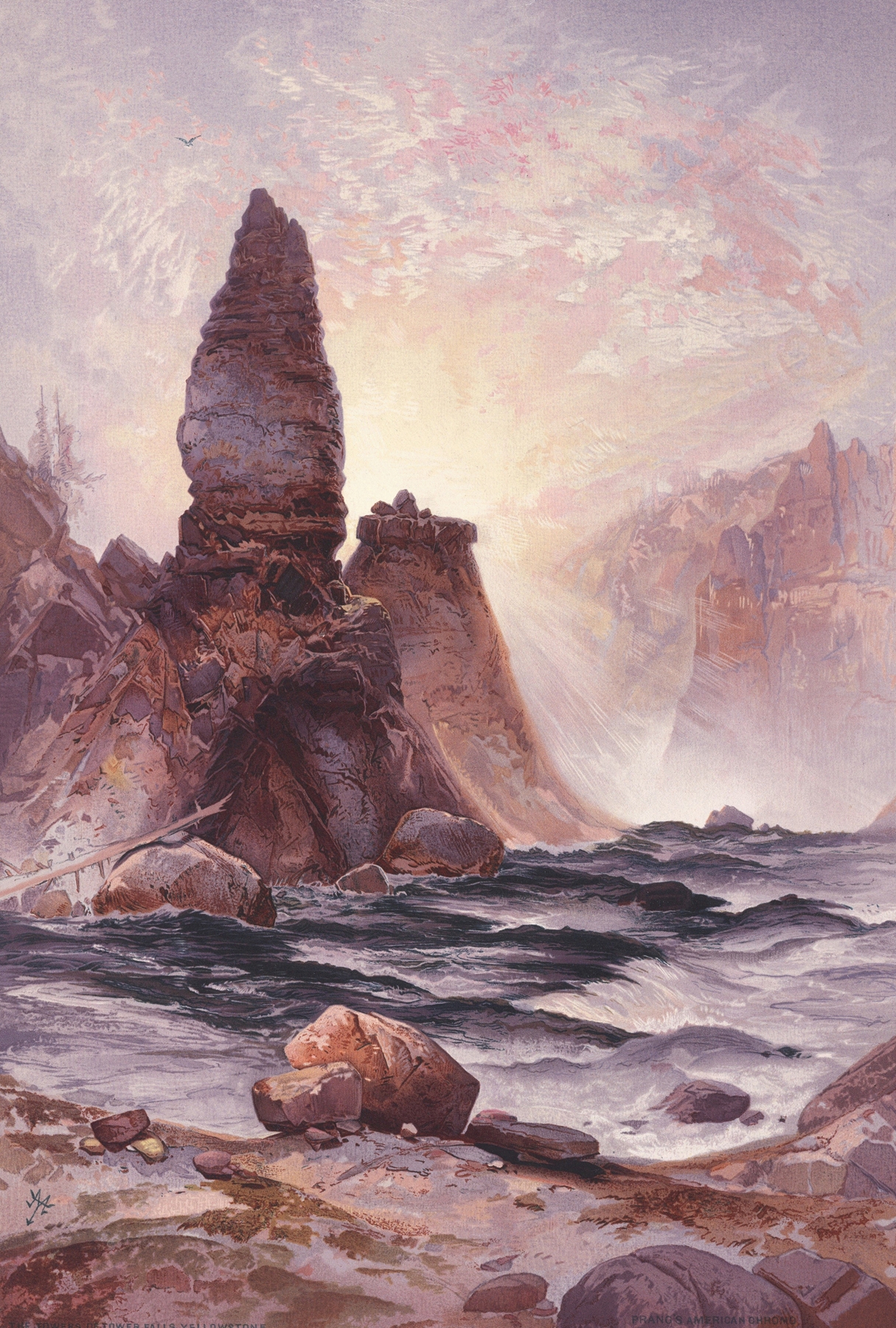 The Towers of Tower Falls, Yellowstone, by Thomas Moran, public domain