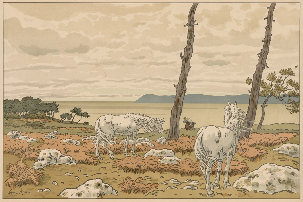 Henri Rivière's 'Aspects of Nature; The Bay' captures a serene marine landscape.