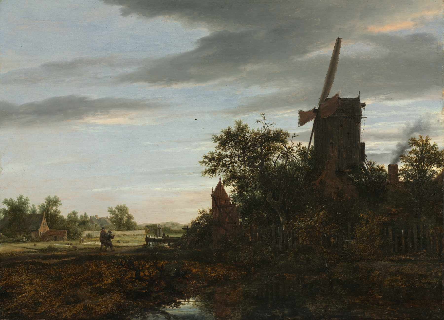 Landscape with a Windmill, by Jacob van Ruisdael, public domain