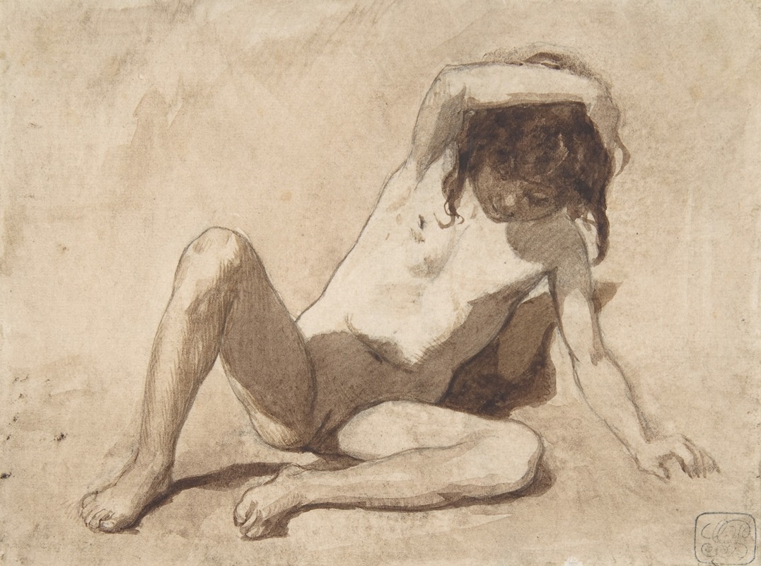 A study of a nude young girl by August von Pettenkofen.