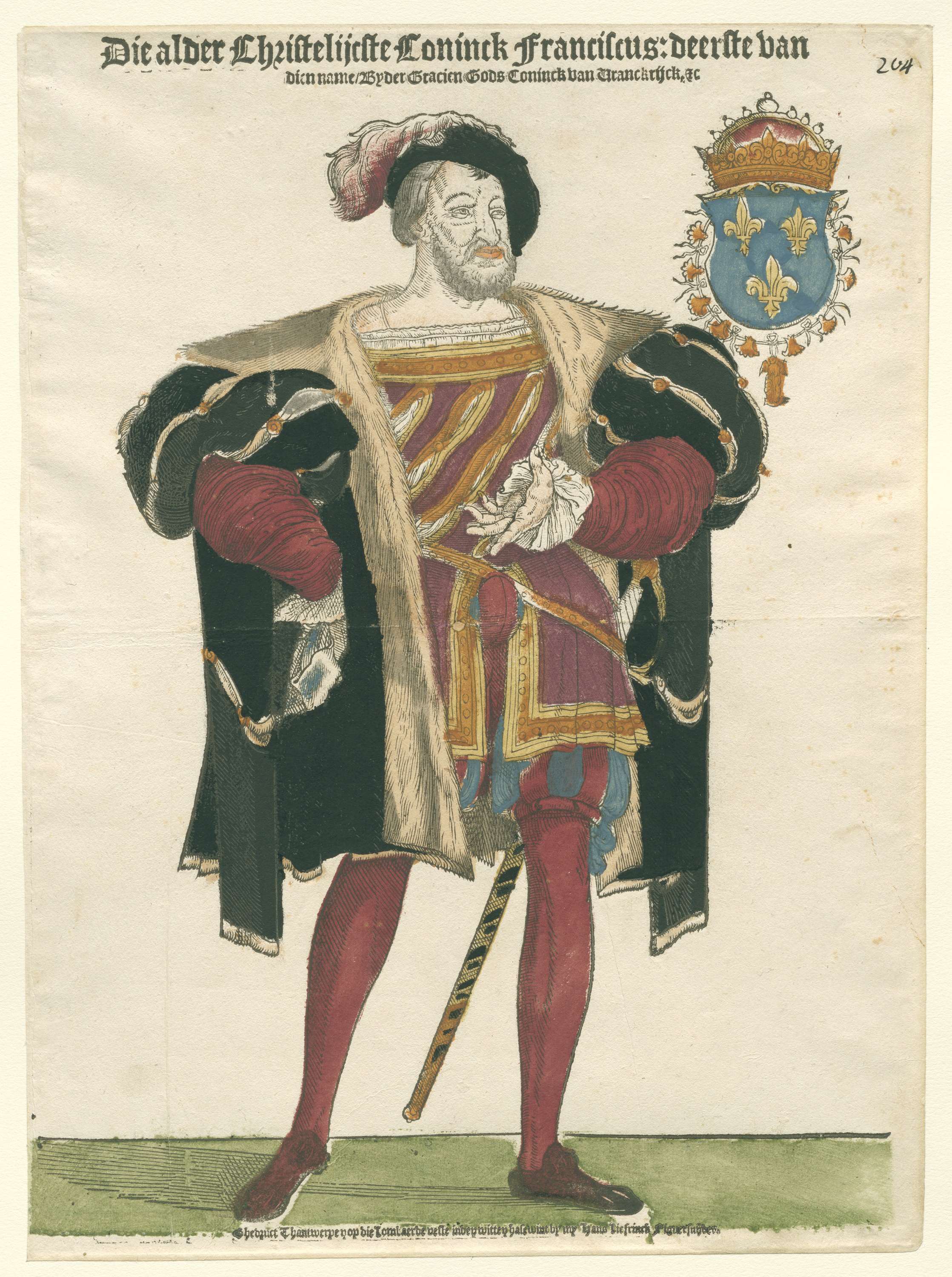 Portrait of King Francis I of France by Hans Liefrinck, oil painting
