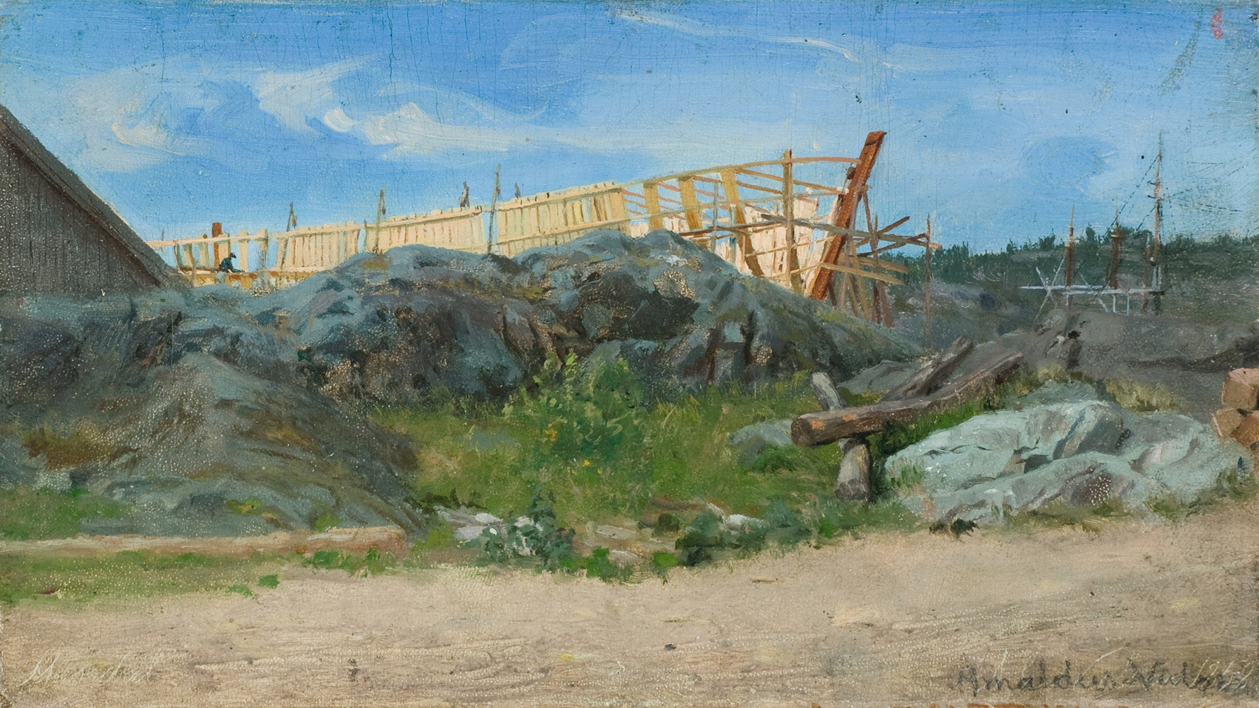 Båtbyggeri, Lillesand, by Amaldus Nielsen, public domain