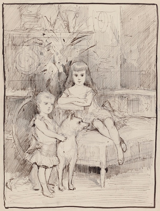 This painting depicts the children of Alexander III in a realistic style.