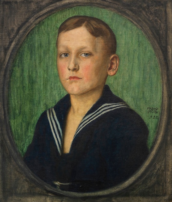 Franz von Stuck's 'Knabenbildnis' is a striking portrait of a young boy.