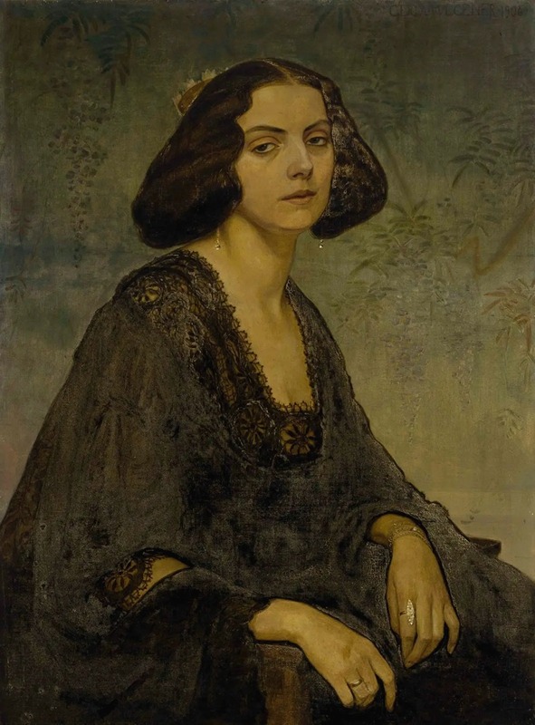 A portrait of Ellen von Kohl by Gerda Wegener, showcasing elegant lines and vibrant colors.