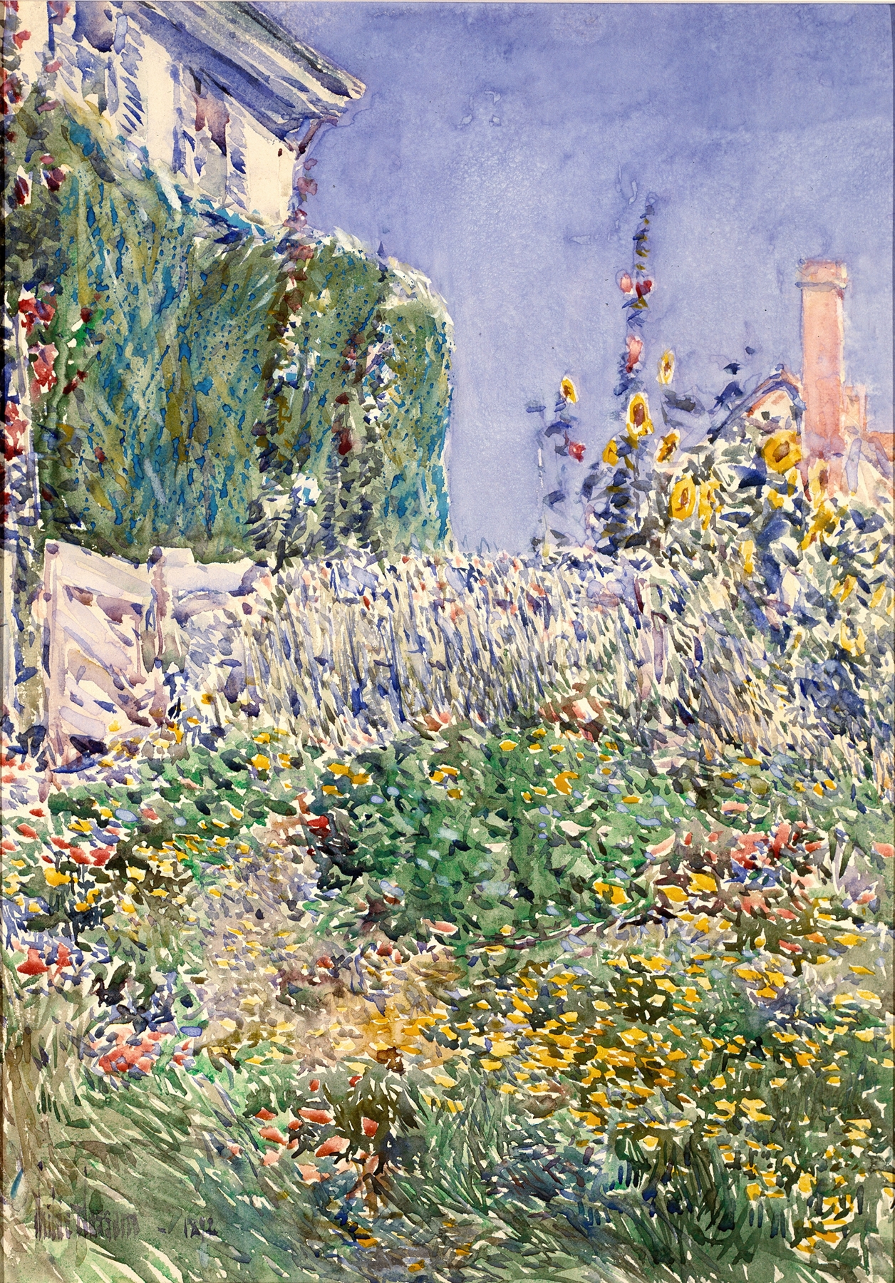 Thaxter’s Garden, by Childe Hassam, public domain