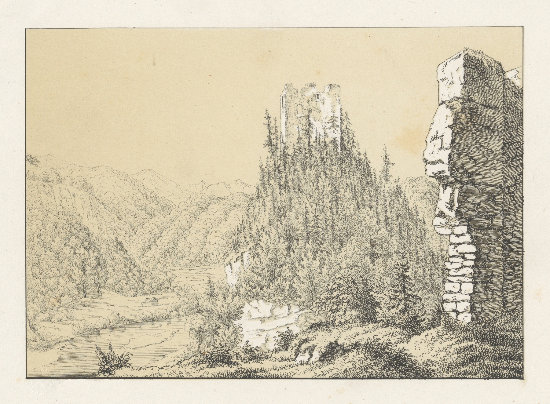 Figurative work by Johann Friedrich Wagner, depicting a figure in flowing fabrics, Romanticism
