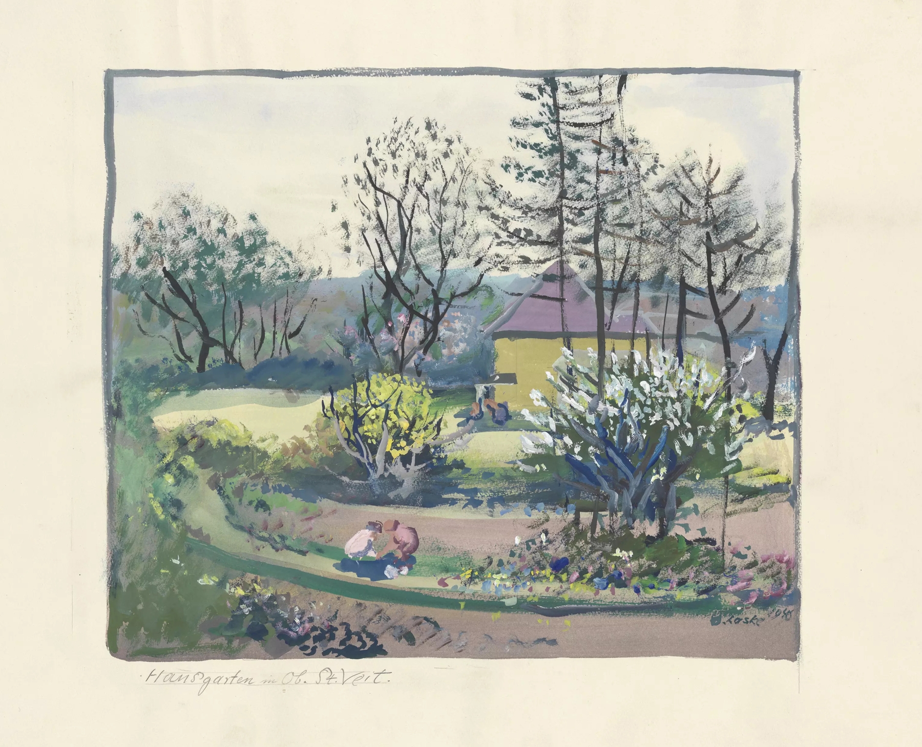 Landscape of Hausgarten in Ober St. Veit, oil on canvas by Oskar Laske