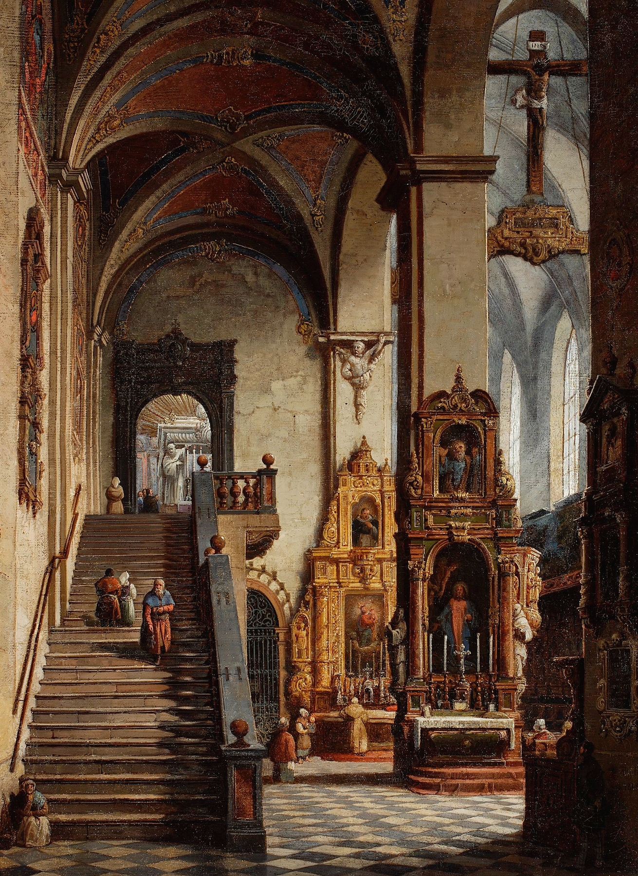 Interior of the Dominican Church in Kraków, by Marcin Zaleski, public domain