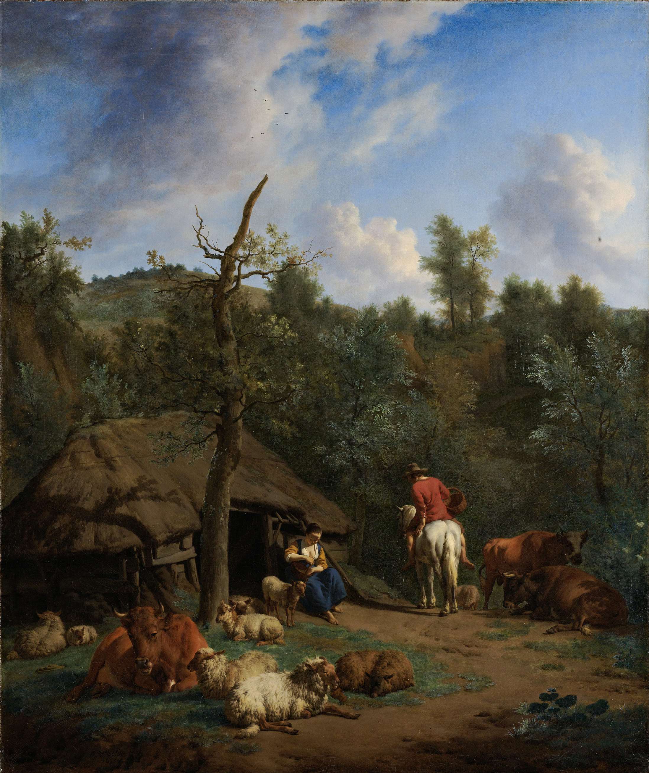 The Hut, by Adriaen van de Velde, public domain