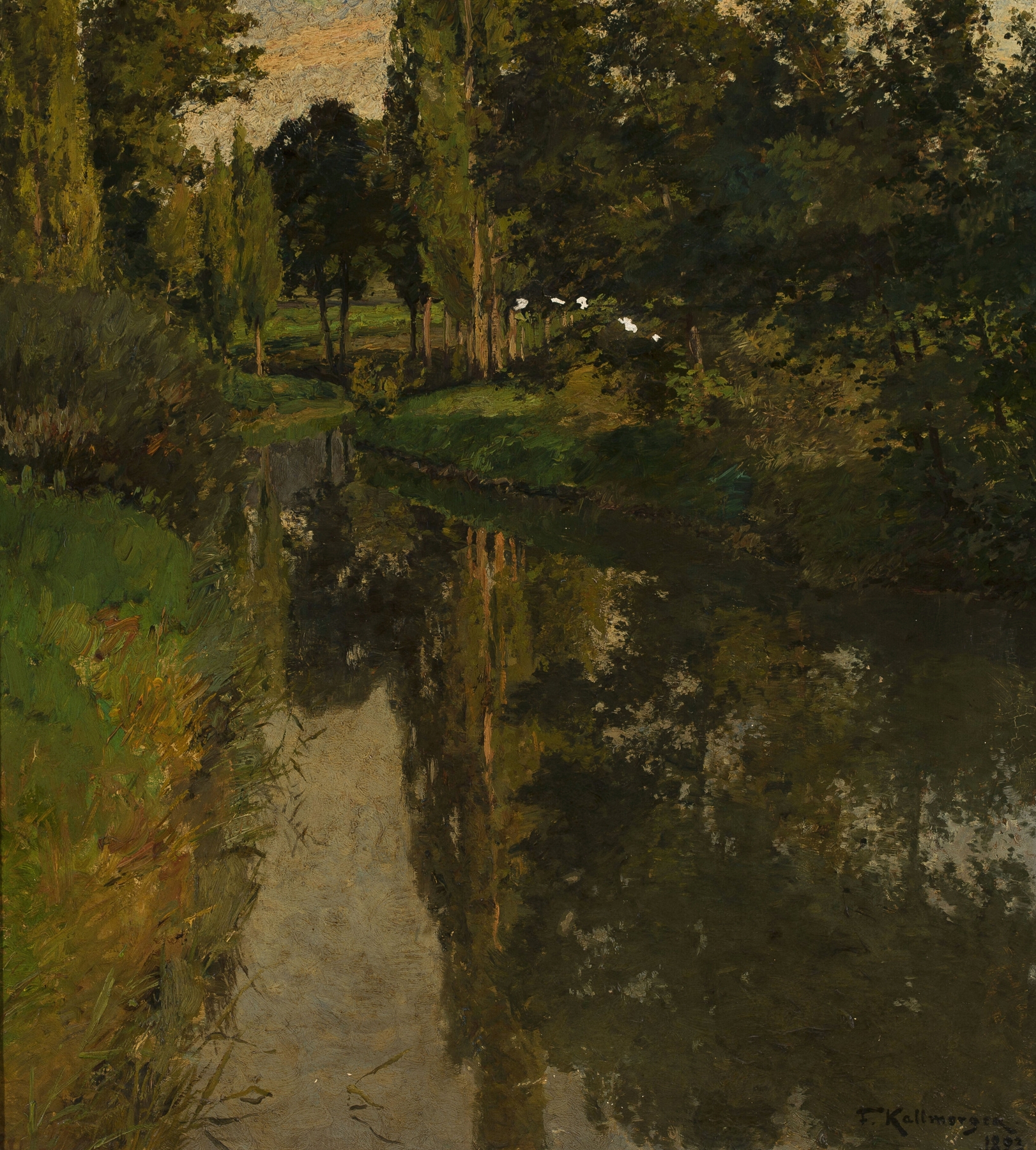 Landscape with a creek, by Friedrich Kallmorgen, public domain