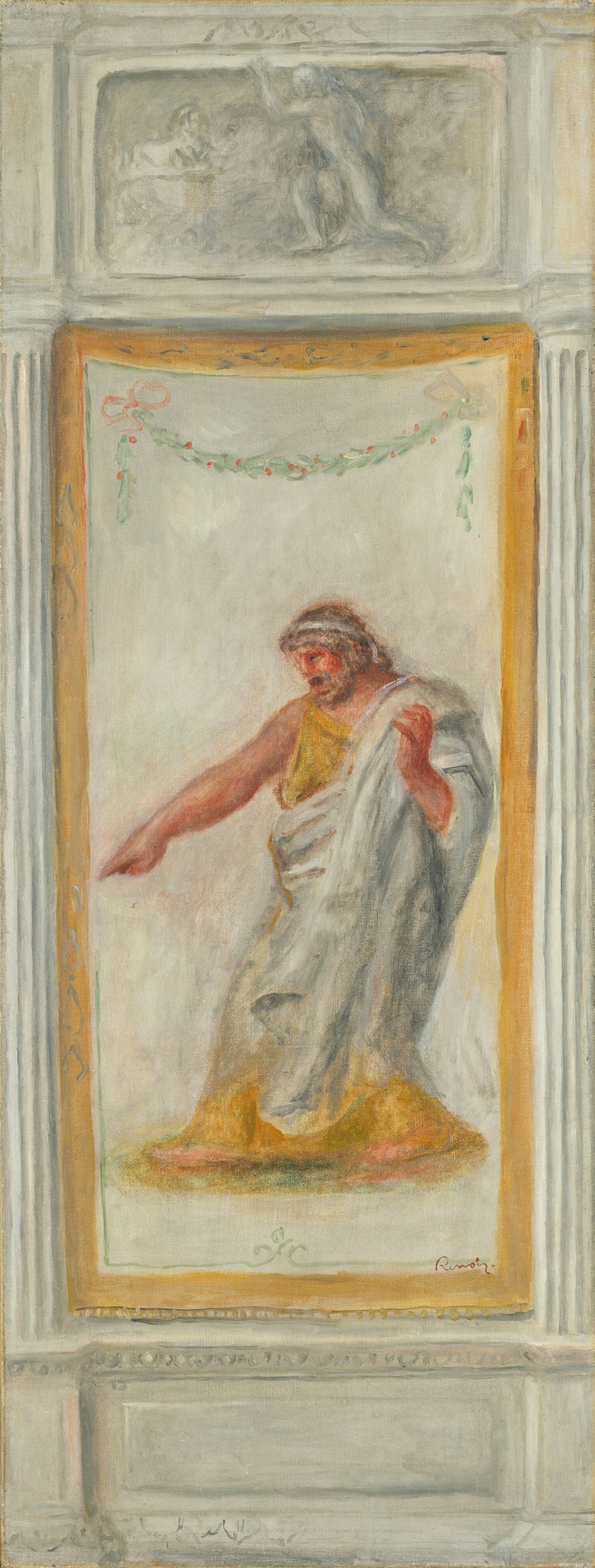 Renoir's 'Panneau pour Œdipe; Œdipe roi' depicts a dramatic scene from Greek mythology.