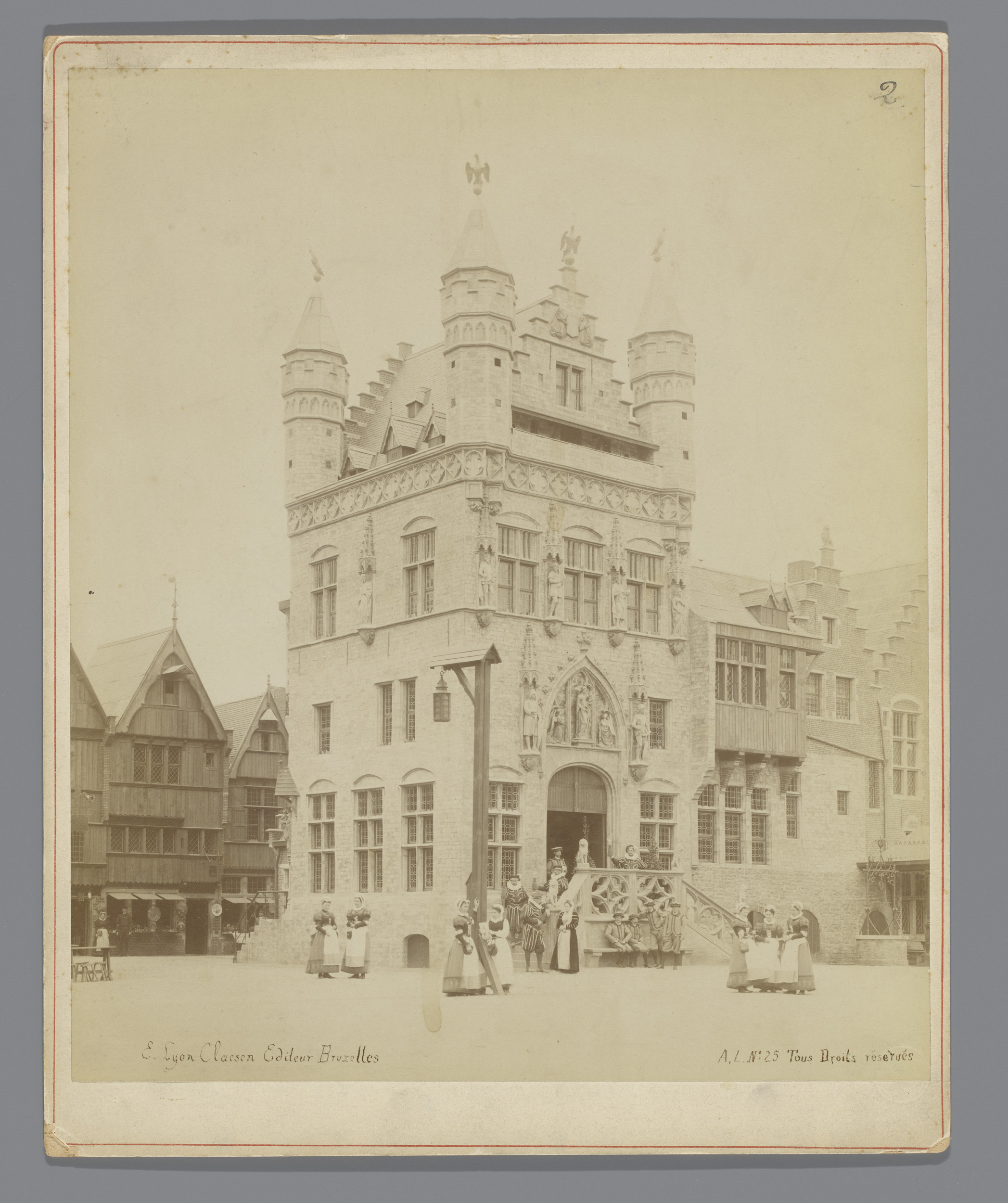 Historical tableau at the 1897 Brussels World Exhibition by AL, albumen print