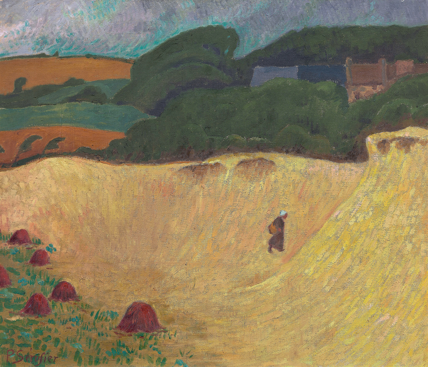 The Beach of Les Grands Sables at Le Pouldu by Paul Sérusier, oil on canvas depicting a coastal scene.