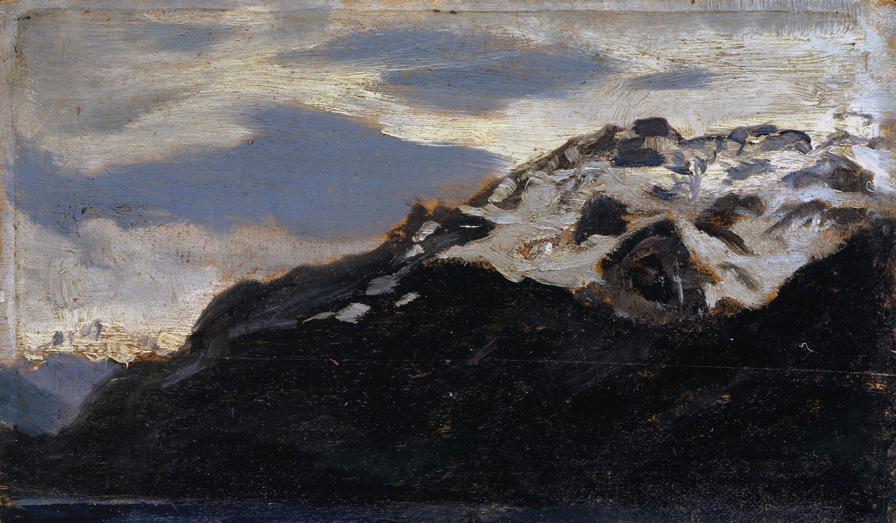 Landscape with a lake and a figure by Ernst Stückelberg, oil painting