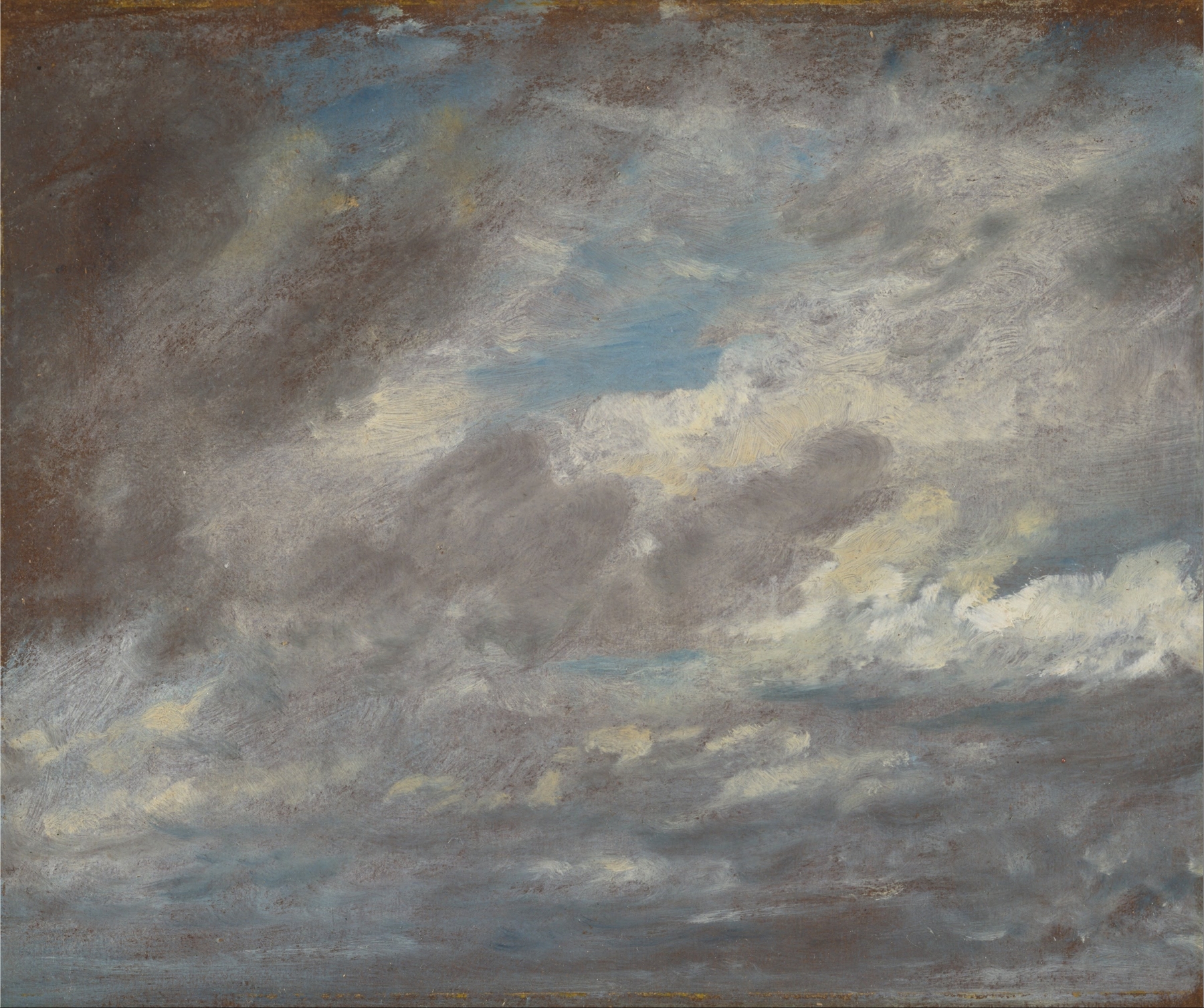 Cloud Study by John Constable, oil painting depicting soft clouds and a vast sky
