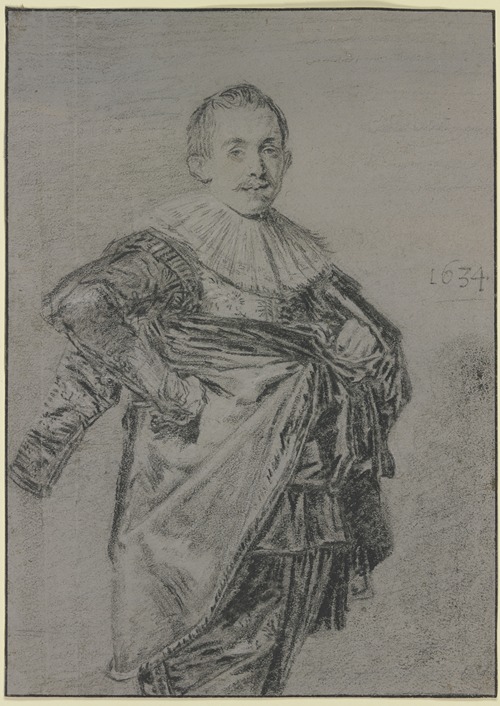A portrait of a young man in a coat with a smooth collar by Frans Hals.
