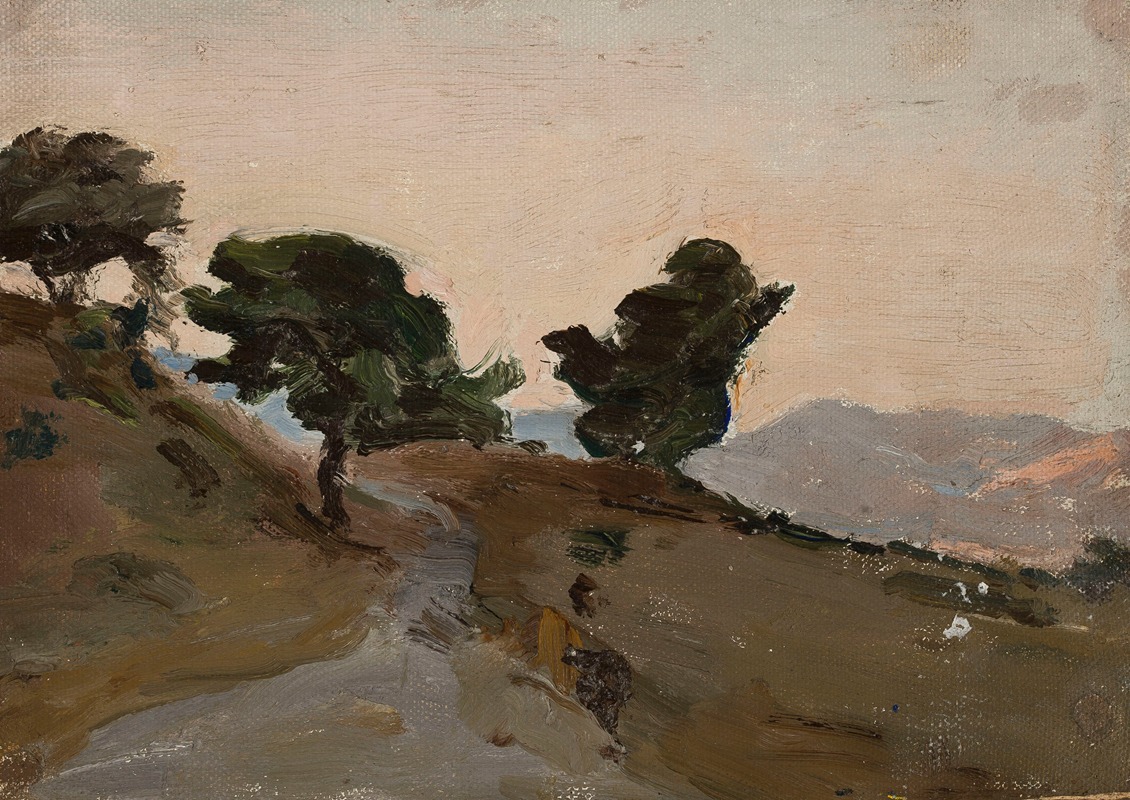 A historical painting by Jan Ciągliński depicting a journey to Greece.