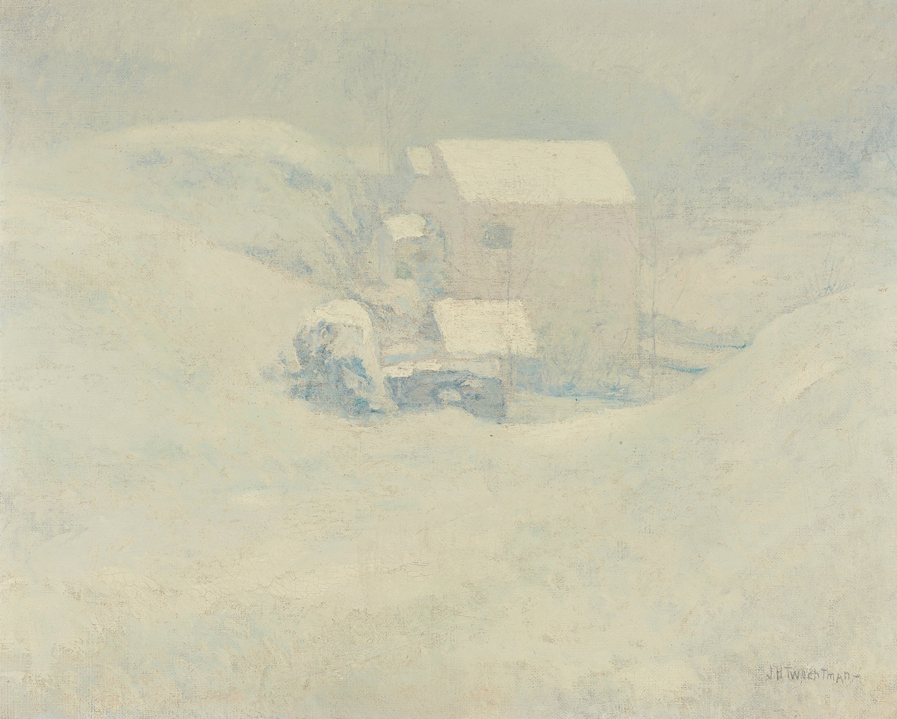 Snow, by John Henry Twachtman, public domain