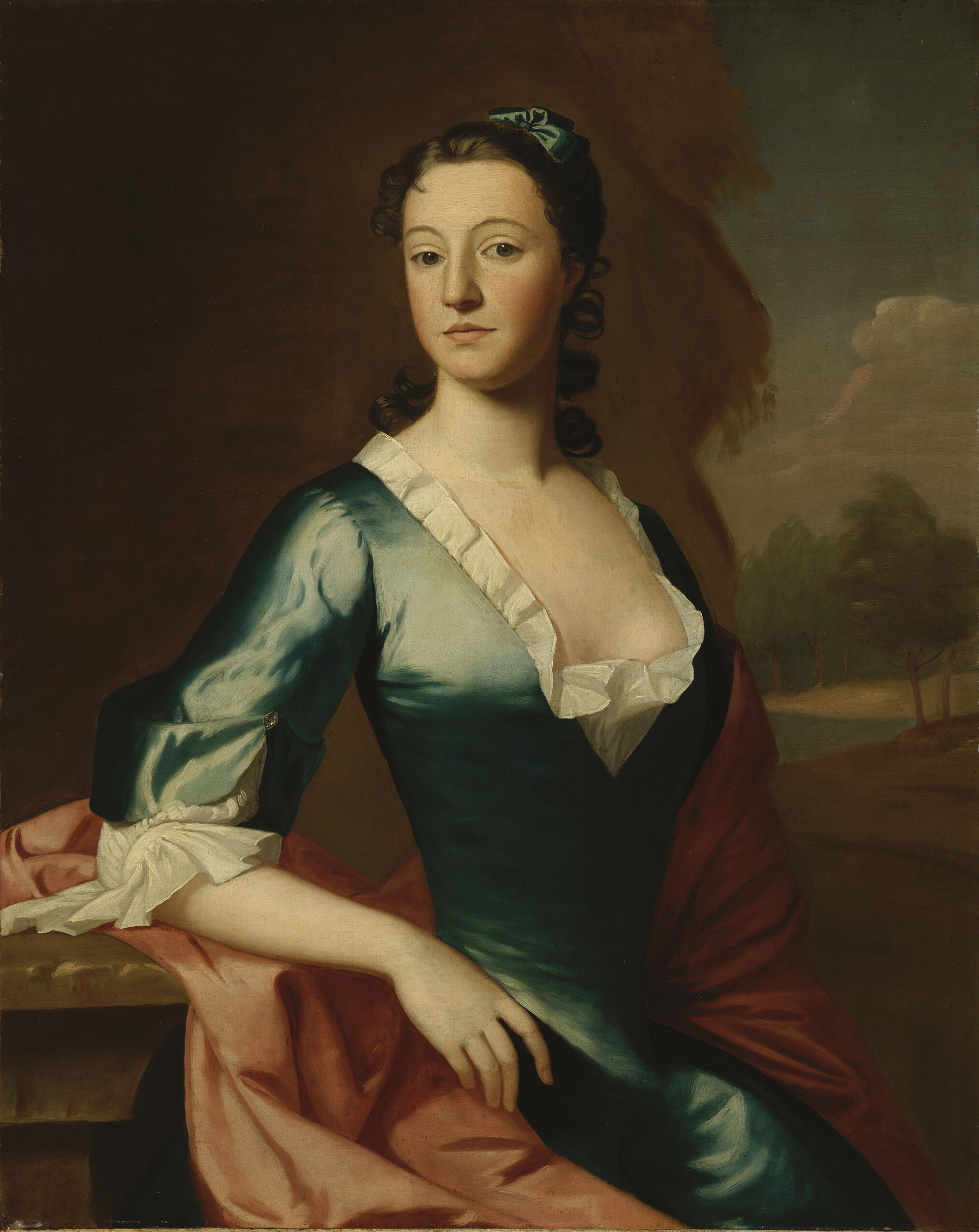 Portrait of Hannah Speakman Rowe by Robert Feke, oil on canvas