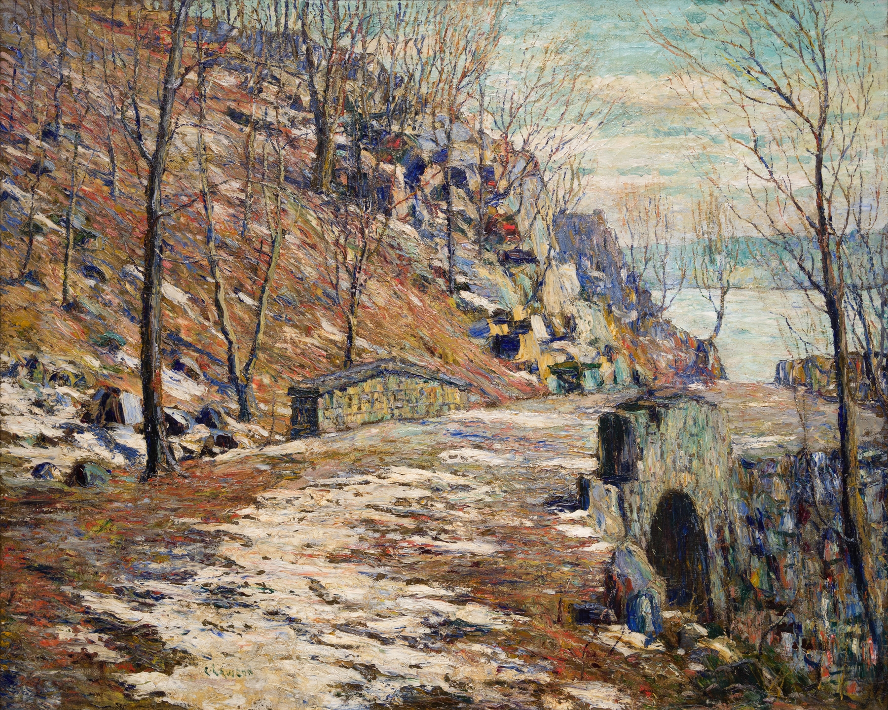 Road Down the Palisades, by Ernest Lawson, public domain