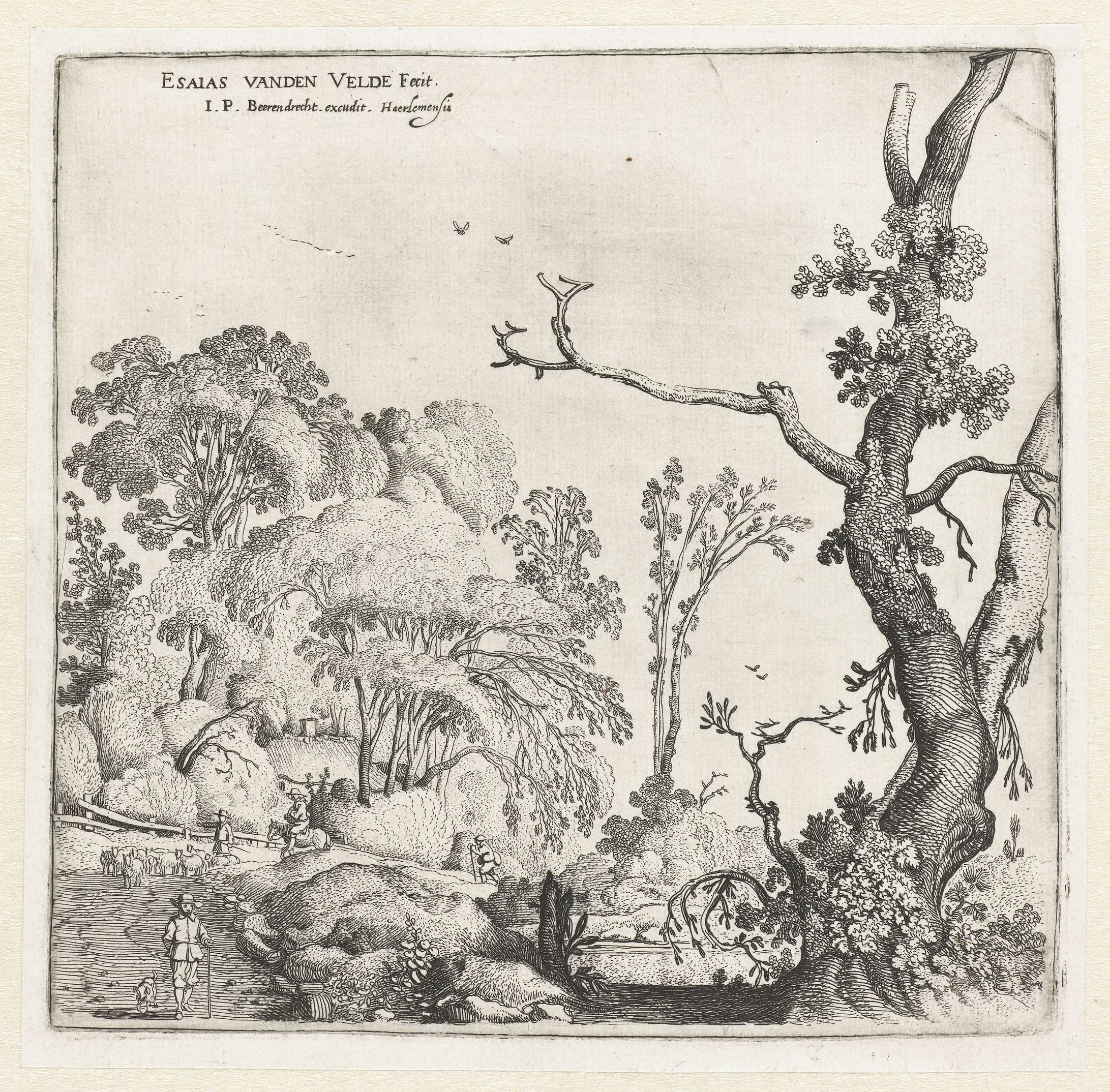 Landschap met bomen, by Esaias van de Velde, public domain