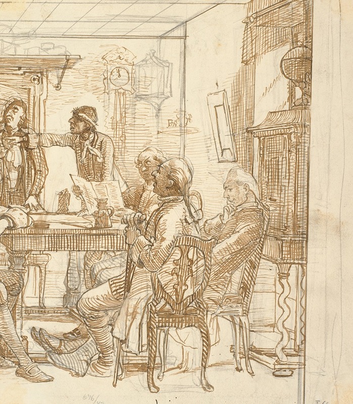 A depiction of a political candlemaker in a detailed interior setting.