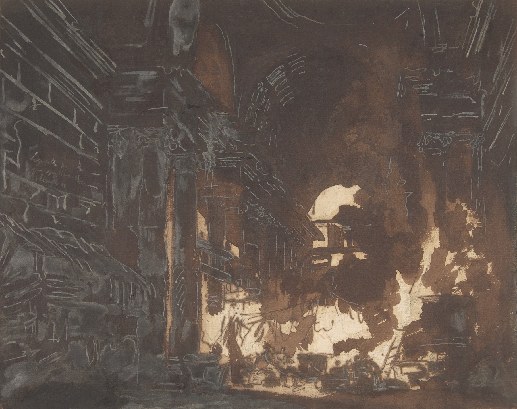 Washerwomen in a Ruined Gallery, by Hubert Robert, public domain