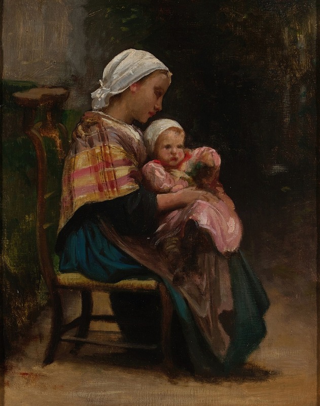 Study of a Mother and Child by William Bouguereau