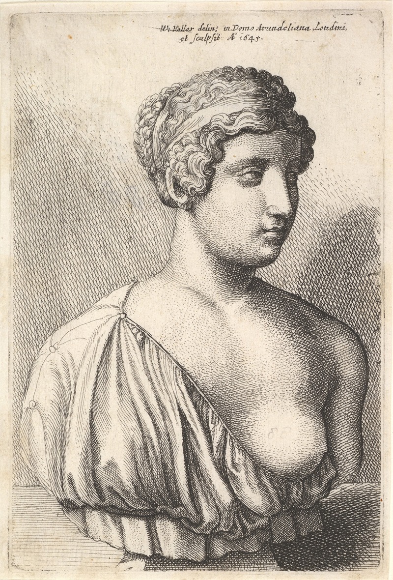 An antique bust of a woman showcasing intricate details and textures.