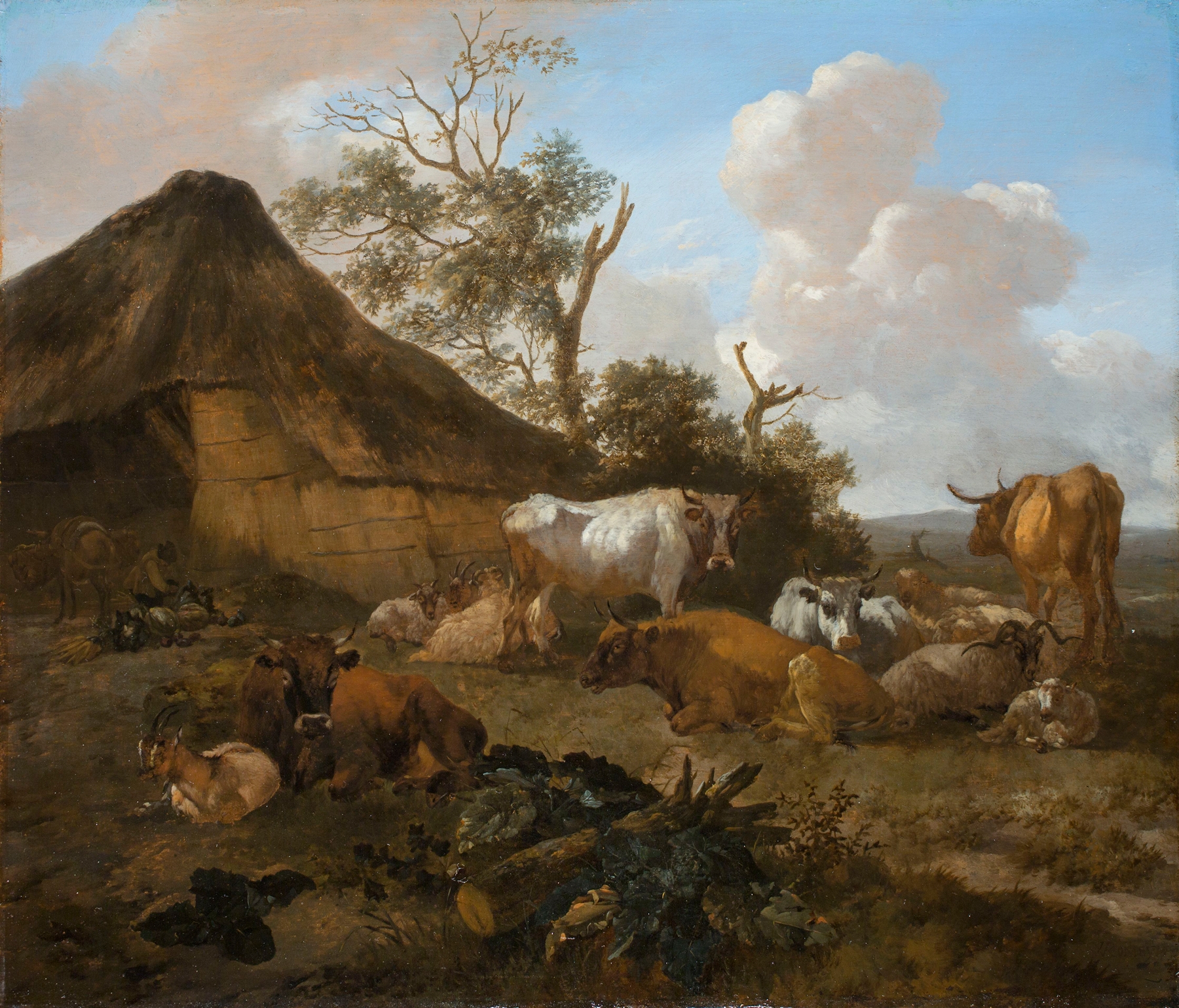 Landscape with Animals Resting, by Willem Romeyn, public domain