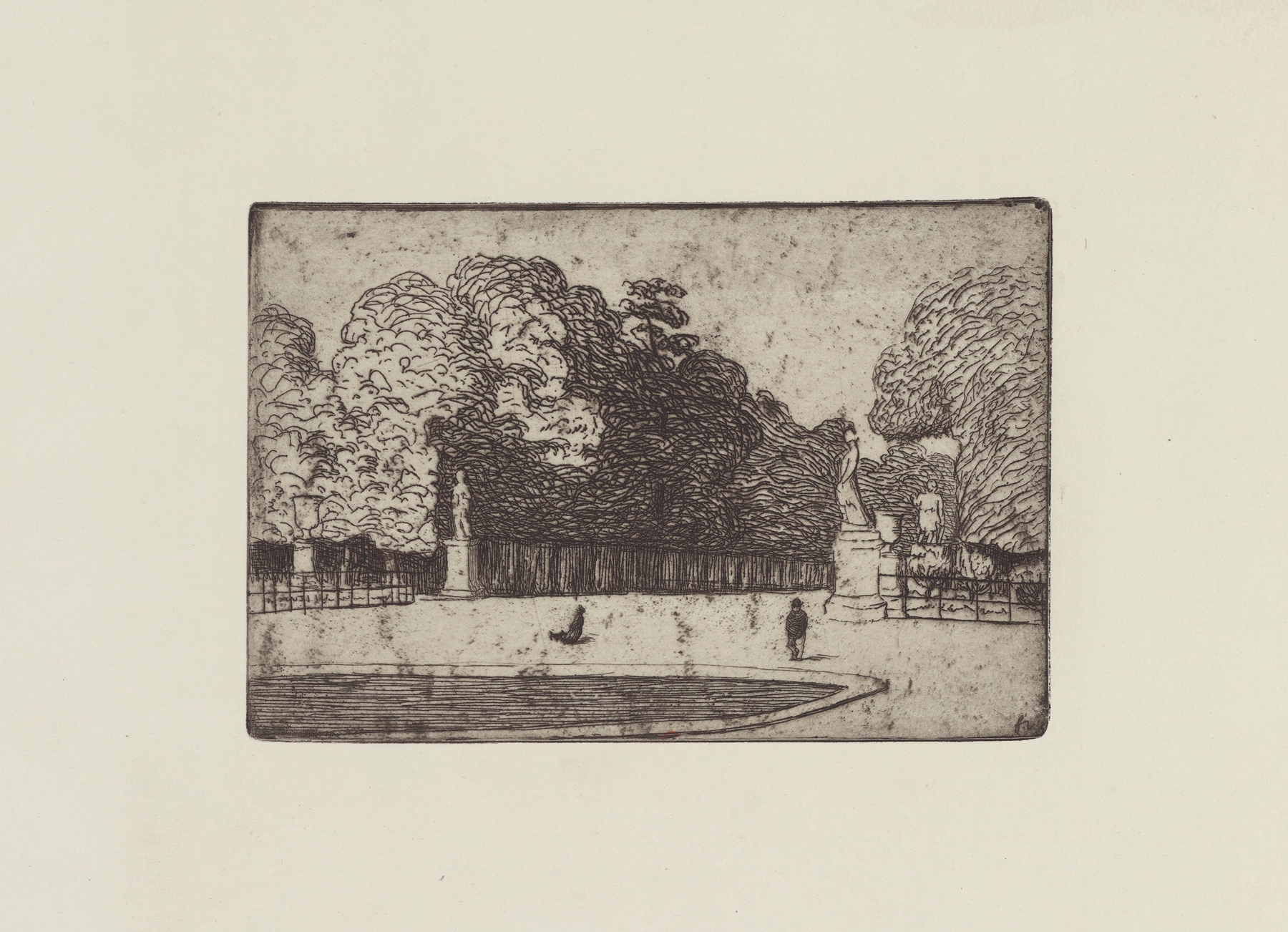 Grande allée du Luxembourg, oil on canvas by Félix Vallotton, sunlight filtering through trees.